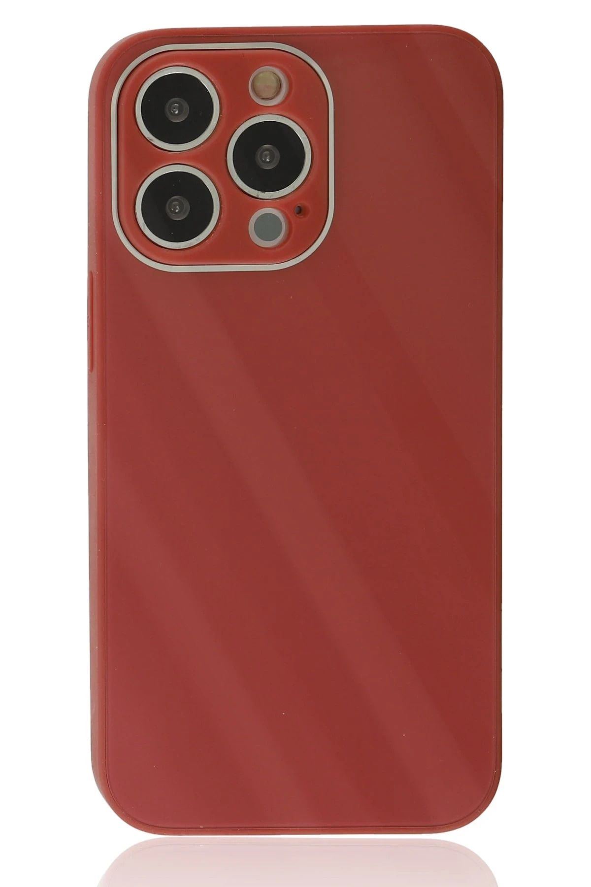 NewFace iPhone 13 Pro Kılıf Glass Kapak - Bordo INSLM