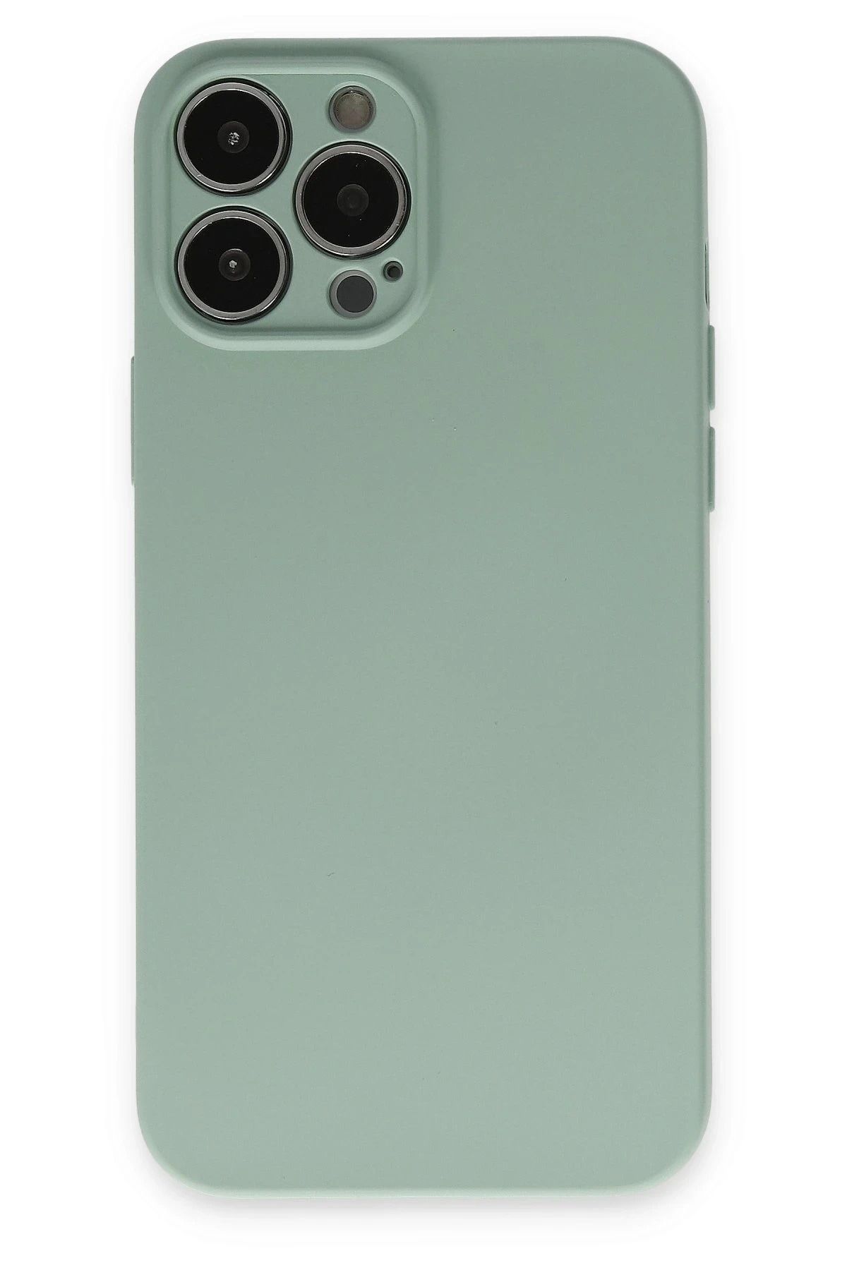 NewFace iPhone 13 Pro Max Kılıf Nano içi Kadife Silikon - Su Yeşili YNSMR