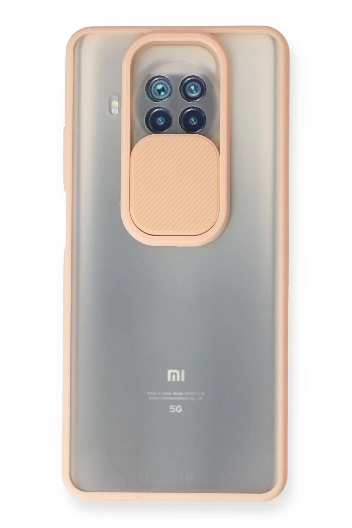 NewFace Xiaomi Mi 10T Lite Kılıf Palm Buzlu Kamera Sürgülü Silikon - Pembe BSTMY