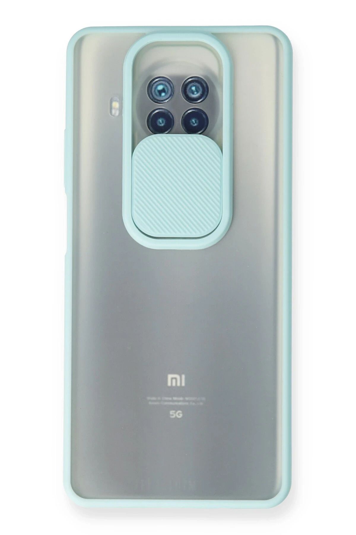 NewFace Xiaomi Mi 10T Lite Kılıf Palm Buzlu Kamera Sürgülü Silikon - Turkuaz INSLM