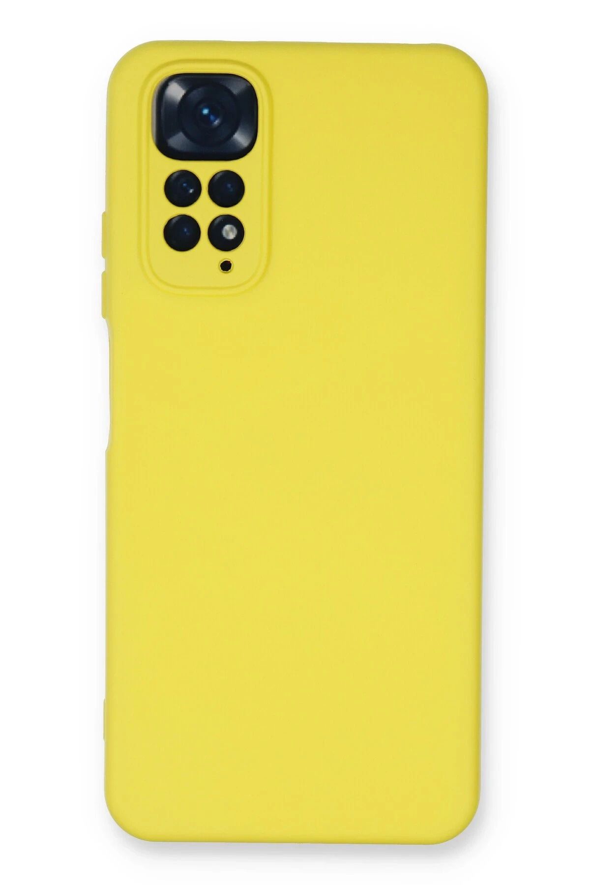NewFace Xiaomi Redmi Note 11 Kılıf Nano içi Kadife Silikon - Sarı INSLM
