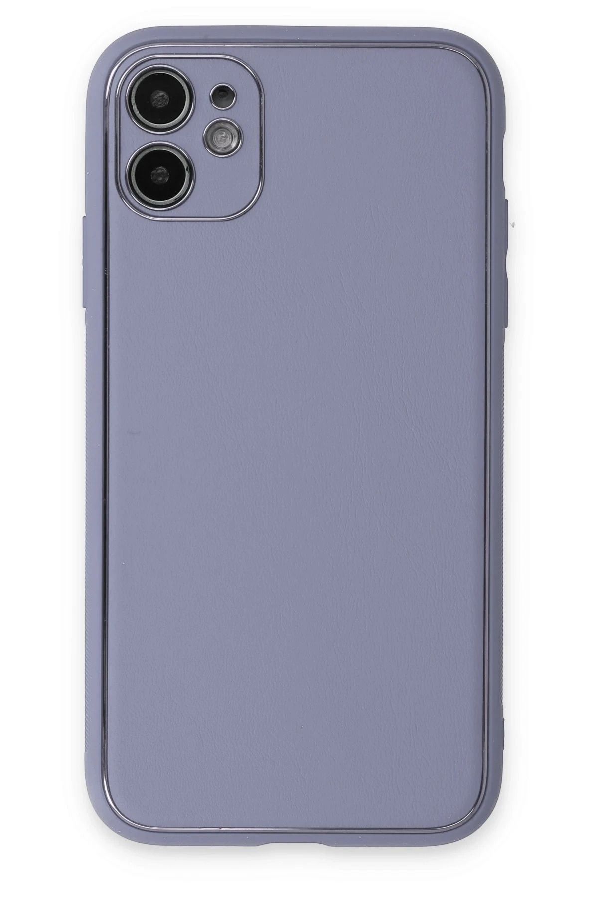 NewFace iPhone 12 Kılıf Coco Deri Silikon Kapak - Açık Lila NRMSA