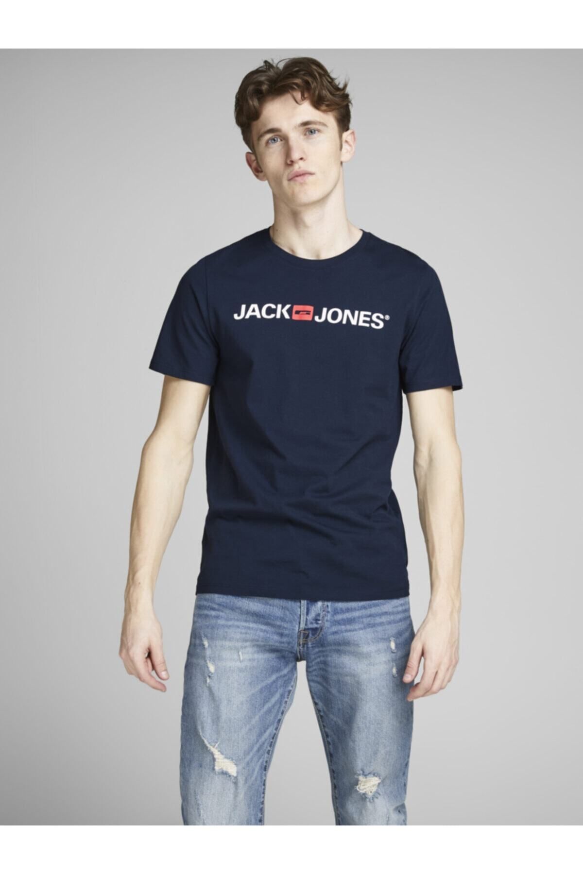Jack & Jones-JJECORP LOGO TEE SS CREW ανδρικό μπλουζάκι Navy Blue 101069453 3