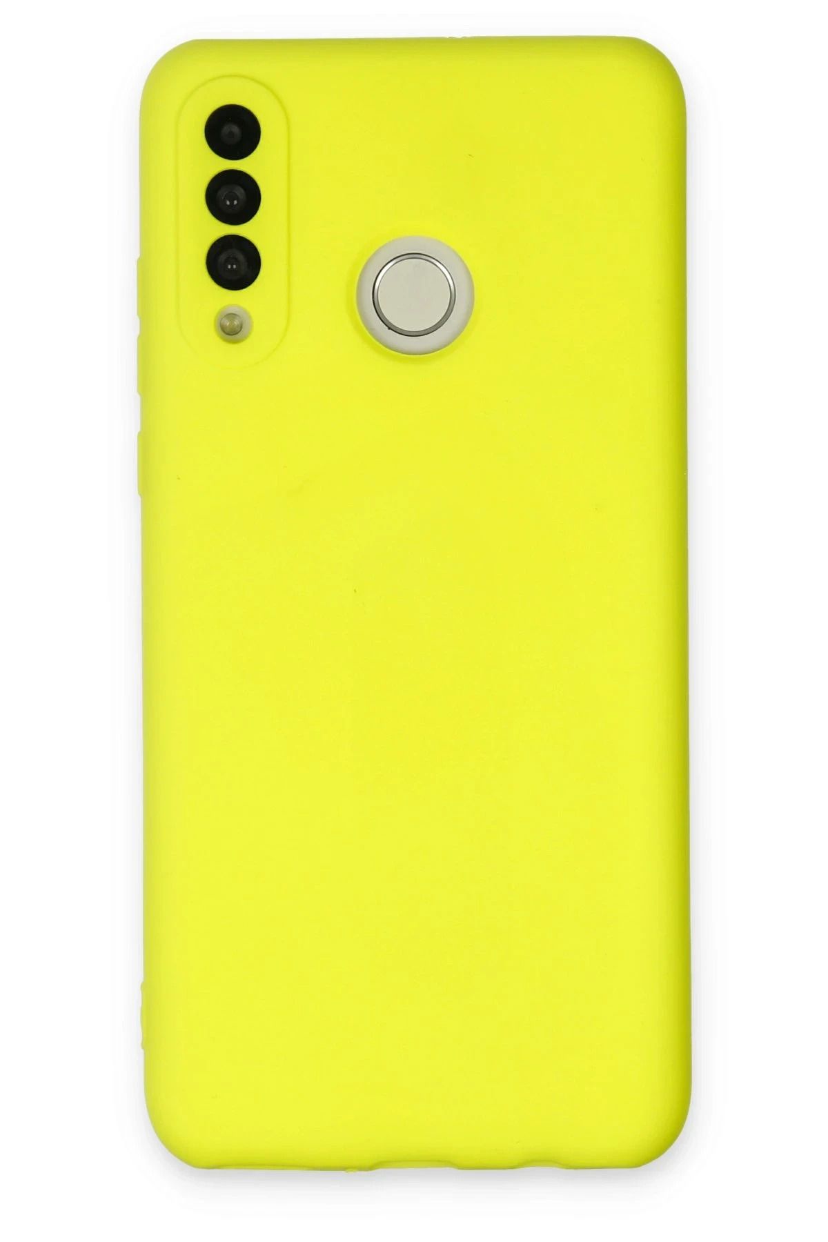 NewFace Huawei P30 Lite Kılıf Nano içi Kadife Silikon - Sarı YNSMR