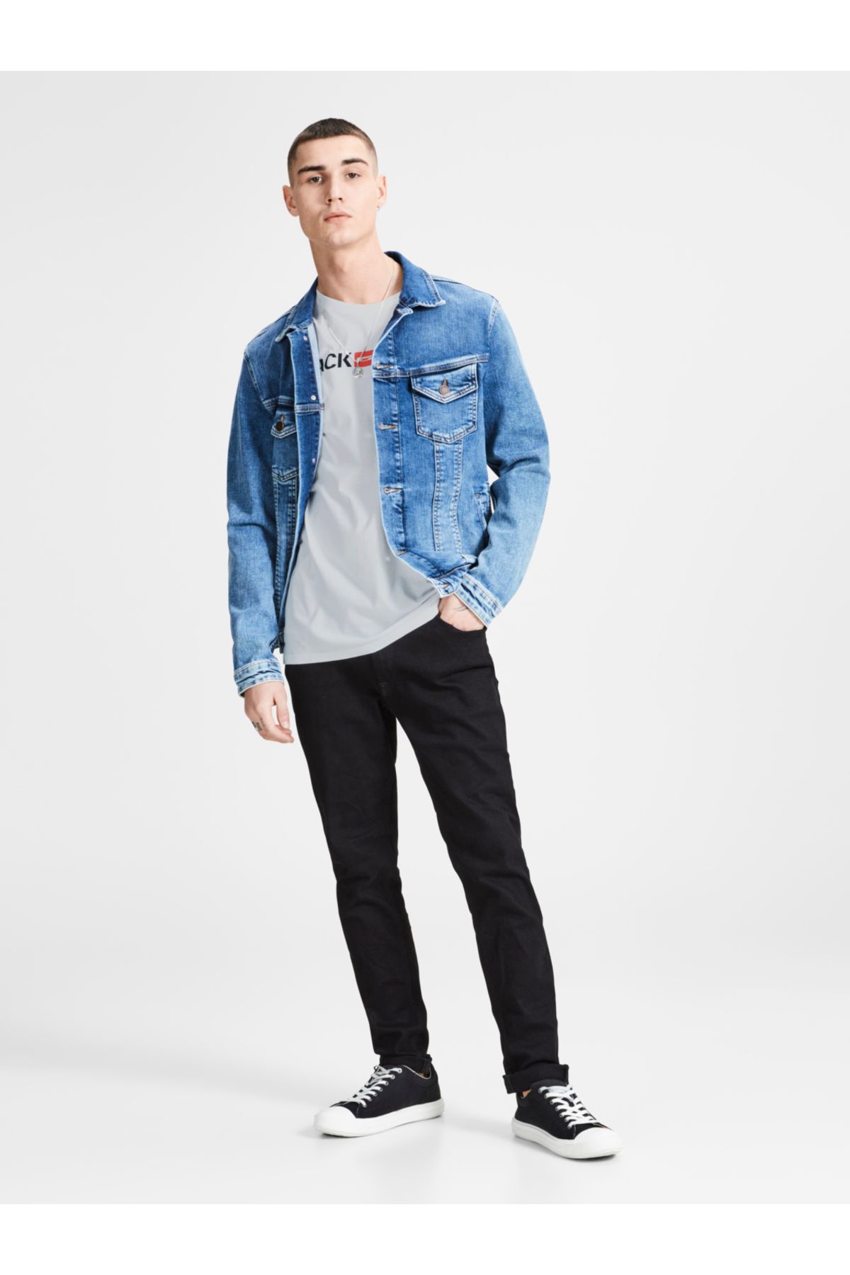 Jack & Jones-Мъжка бяла тениска Trisiss Jack Jones Jack&Jones Essentials 2
