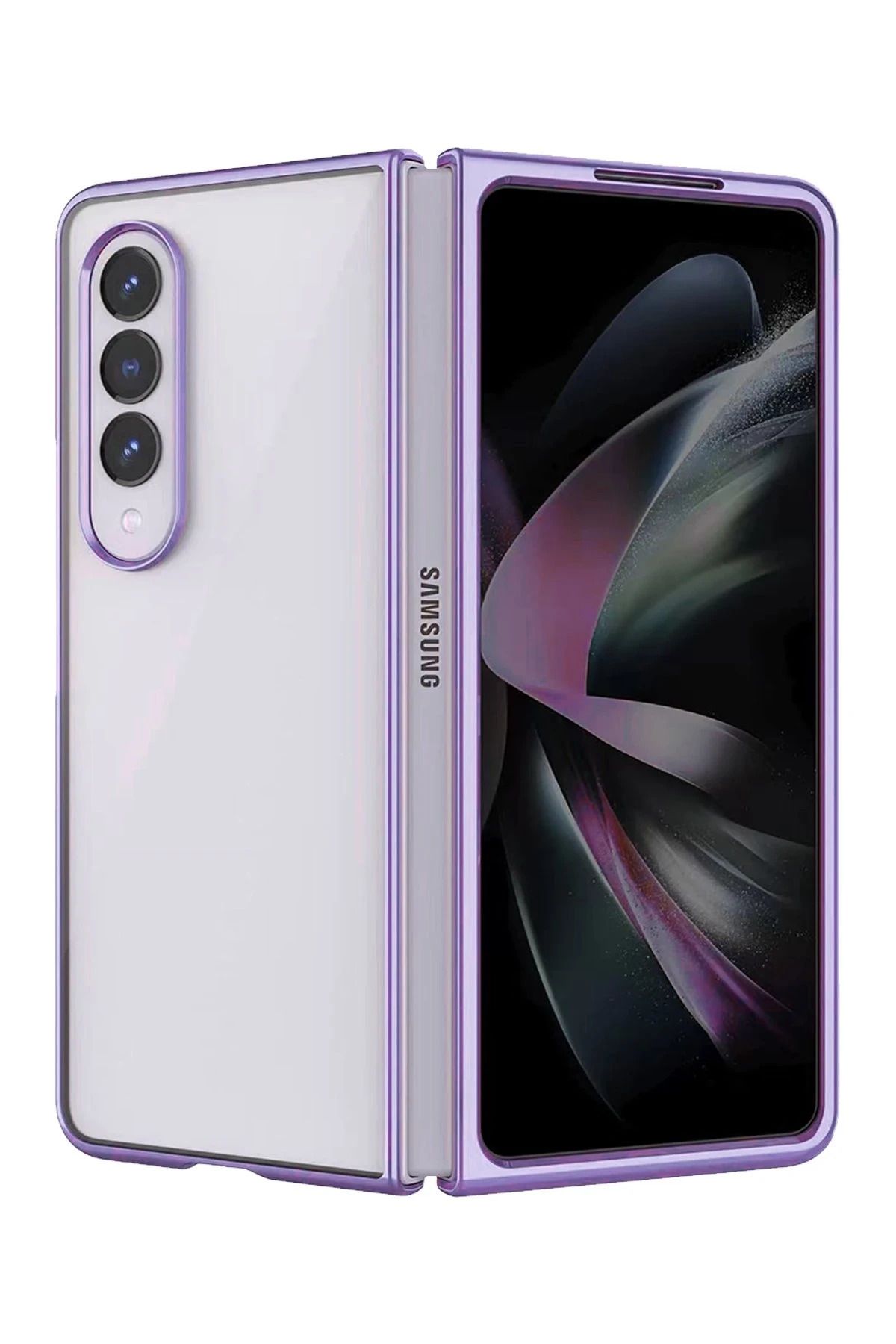 NewFace Samsung Galaxy Z Fold 3 Kılıf Fold Element Kapak - Mor HNZRN