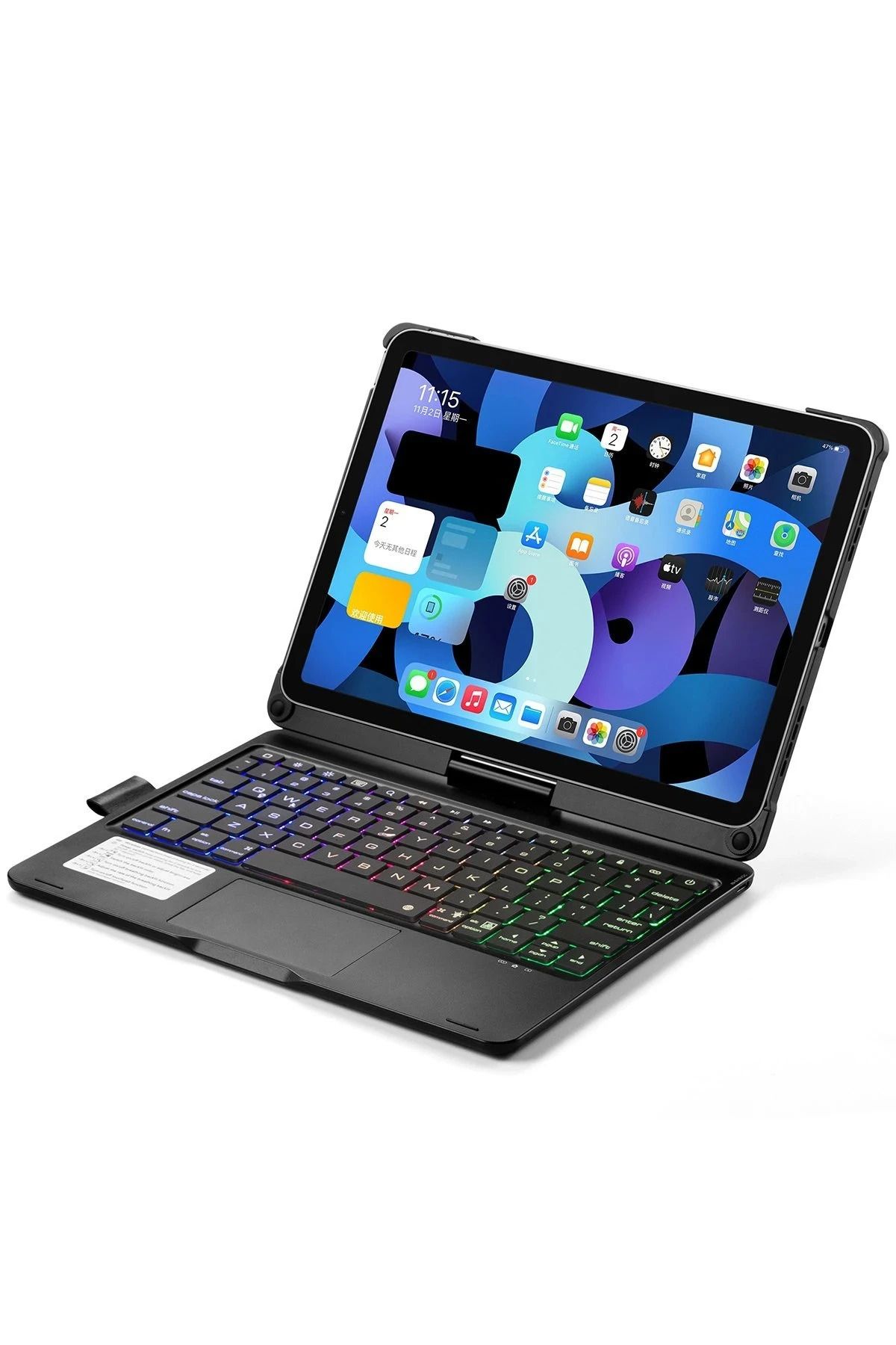 NewFace iPad Pro 13 (2024) F13 ATS Kılıf Magic Dönen Klavyeli Tablet Kılıf - Siyah HNZRN