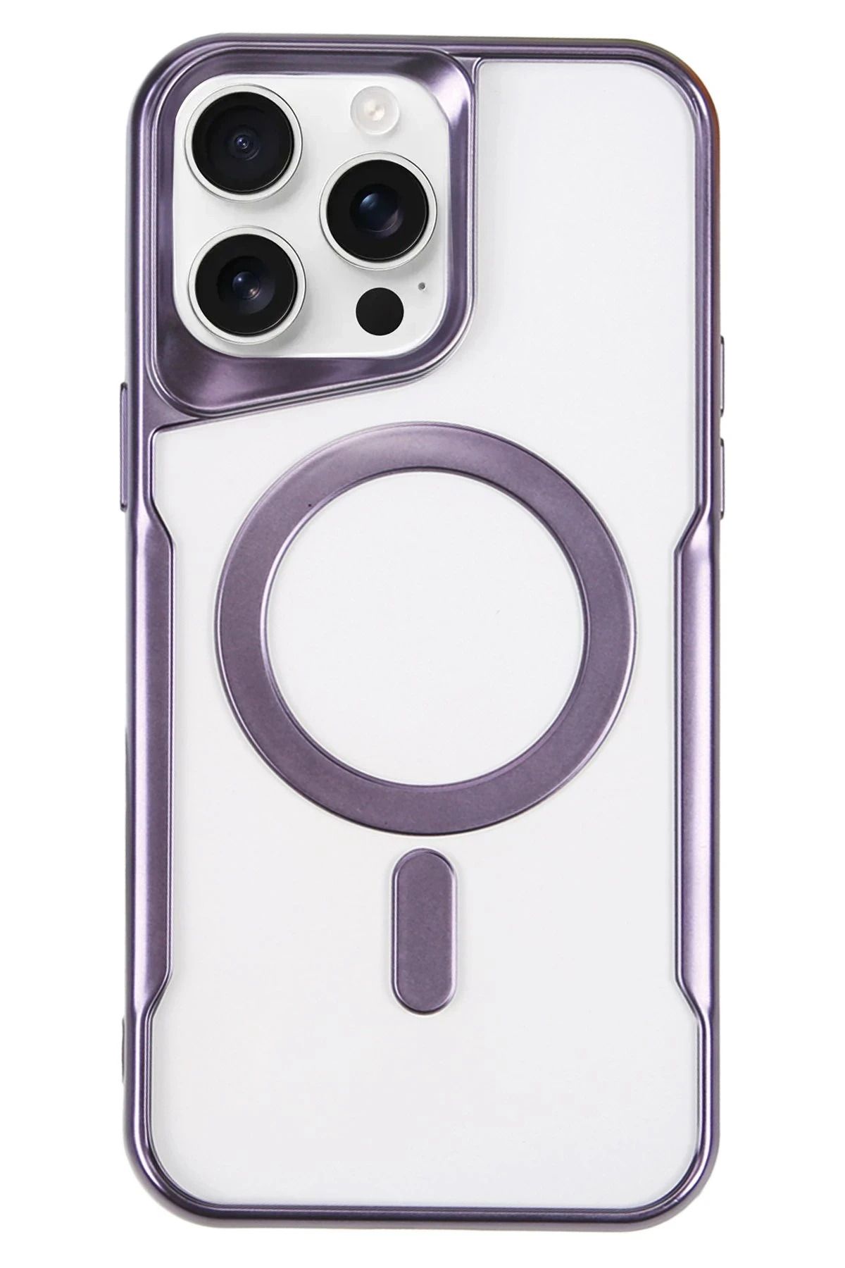 NewFace iPhone 16 Pro Max Kılıf Boyi Magsafe Silikon Kapak - Derin Mor HNZRN