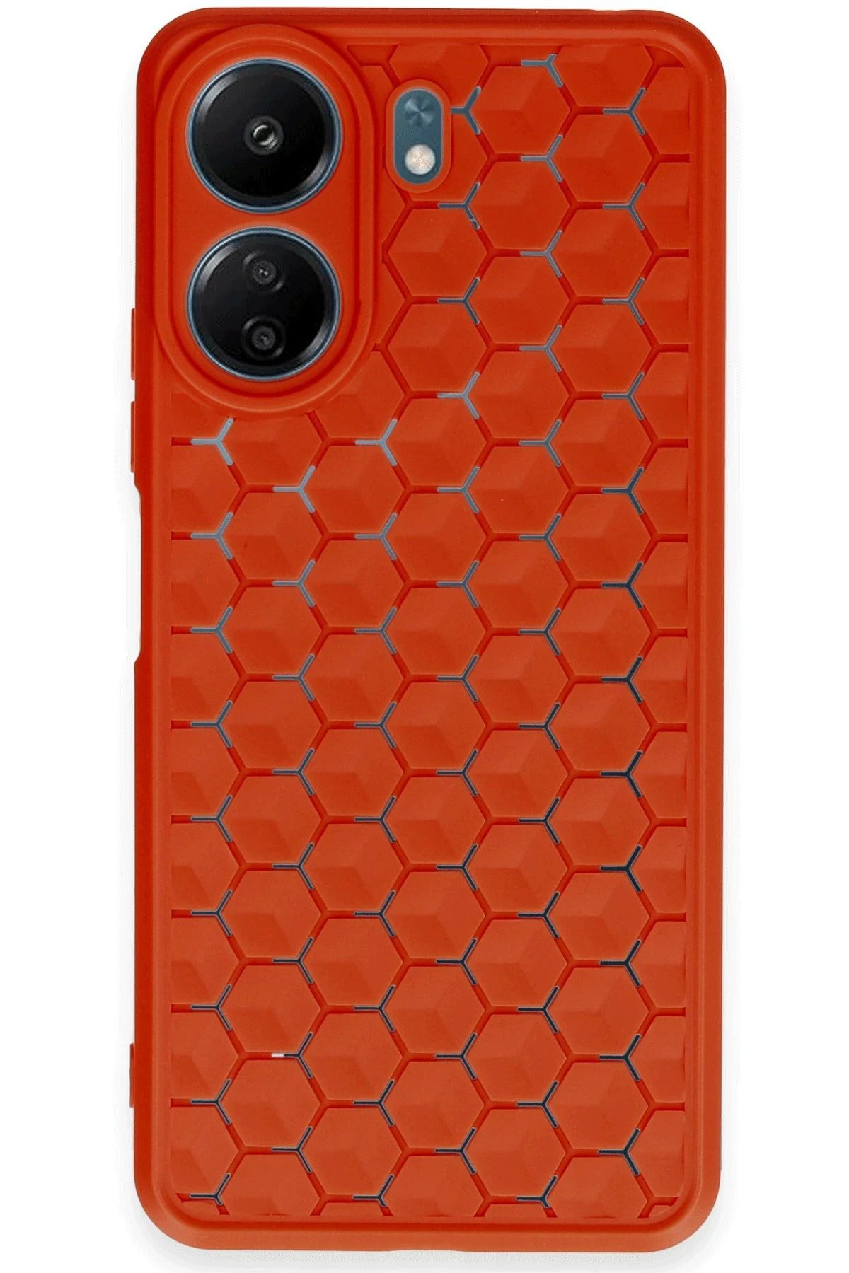 NewFace Xiaomi Redmi 13C Kılıf Petek Silikon Kapak - Kırmızı JOJUA