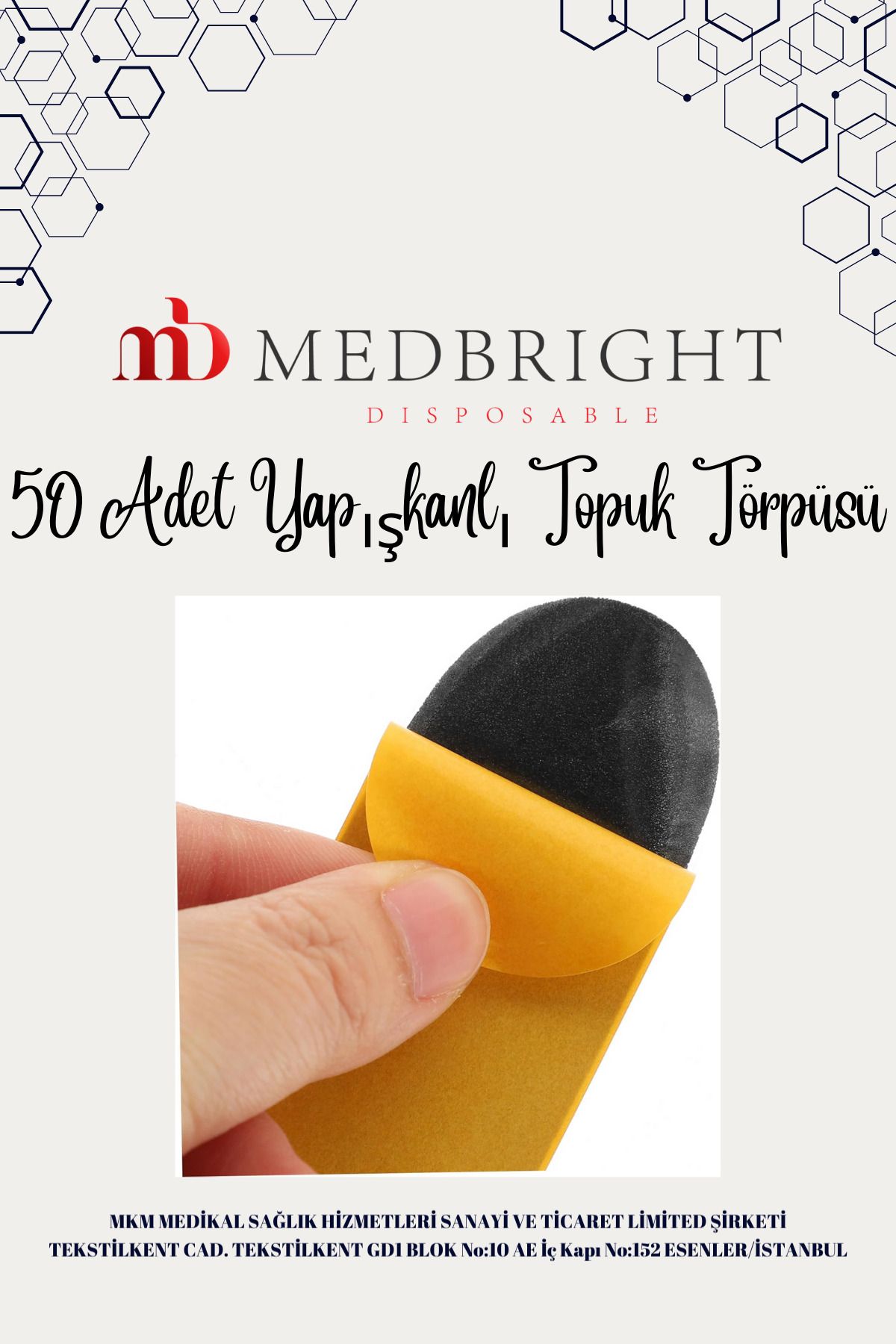 MEDBRIGHT Topuk Törpüsü Hijyenik Tek Kullanımlık Yapışkanlı Ayak Bakımı 50 Adet