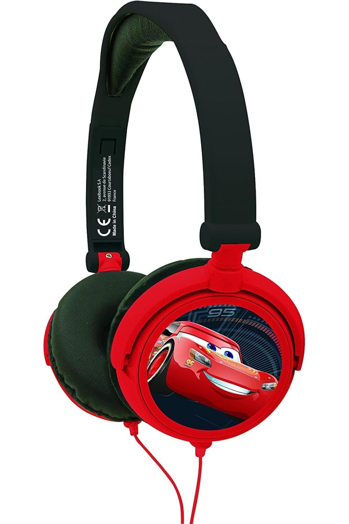 STOREMAX OZN Pixar Arabalar Flash McQueen Stereo Kulaklık, Sınırlı Ses Gücü, Katlanabilir ve Ayarlanabi