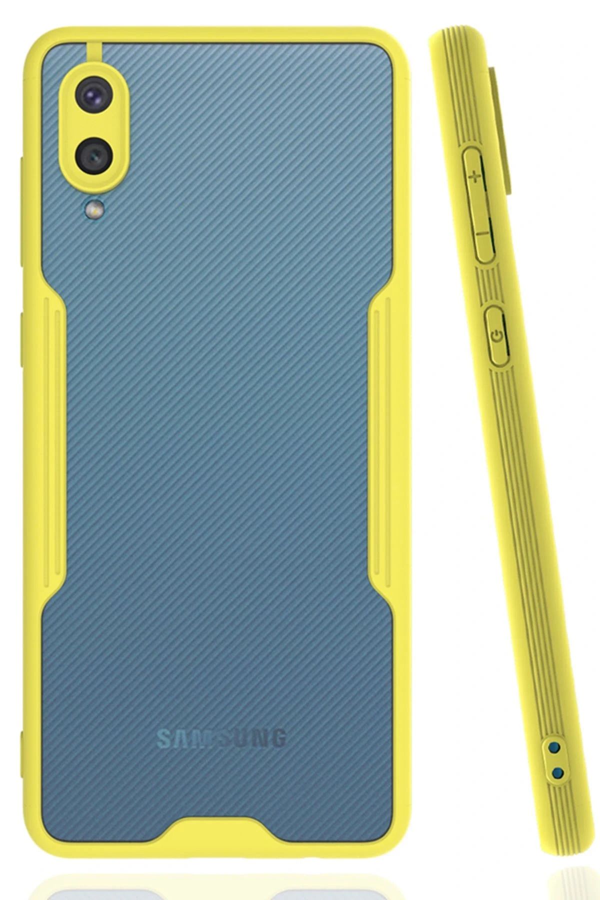 NewFace Samsung Galaxy A02 Kılıf Platin Silikon - Sarı INSLM