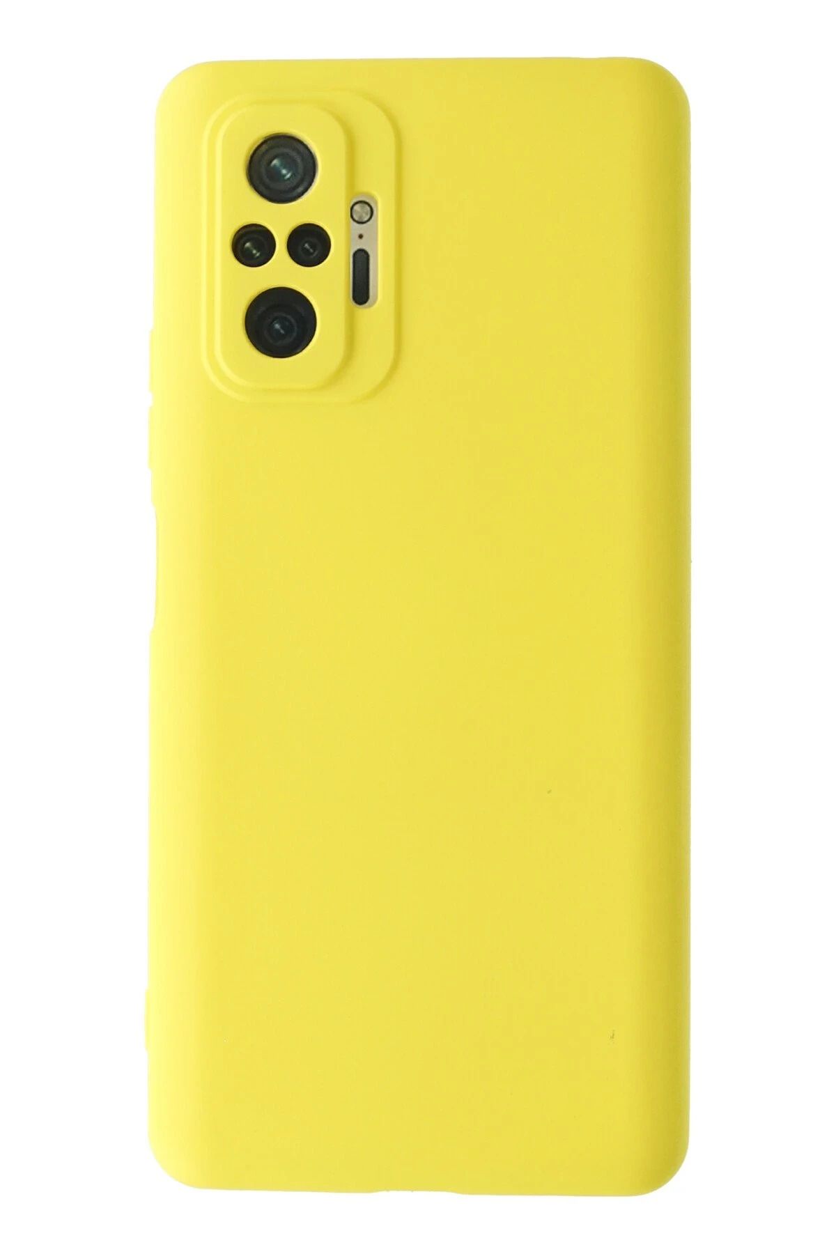 NewFace Xiaomi Redmi Note 10 Pro Uyumlu Kılıf Nano içi Kadife Silikon - Sarı HNZRN
