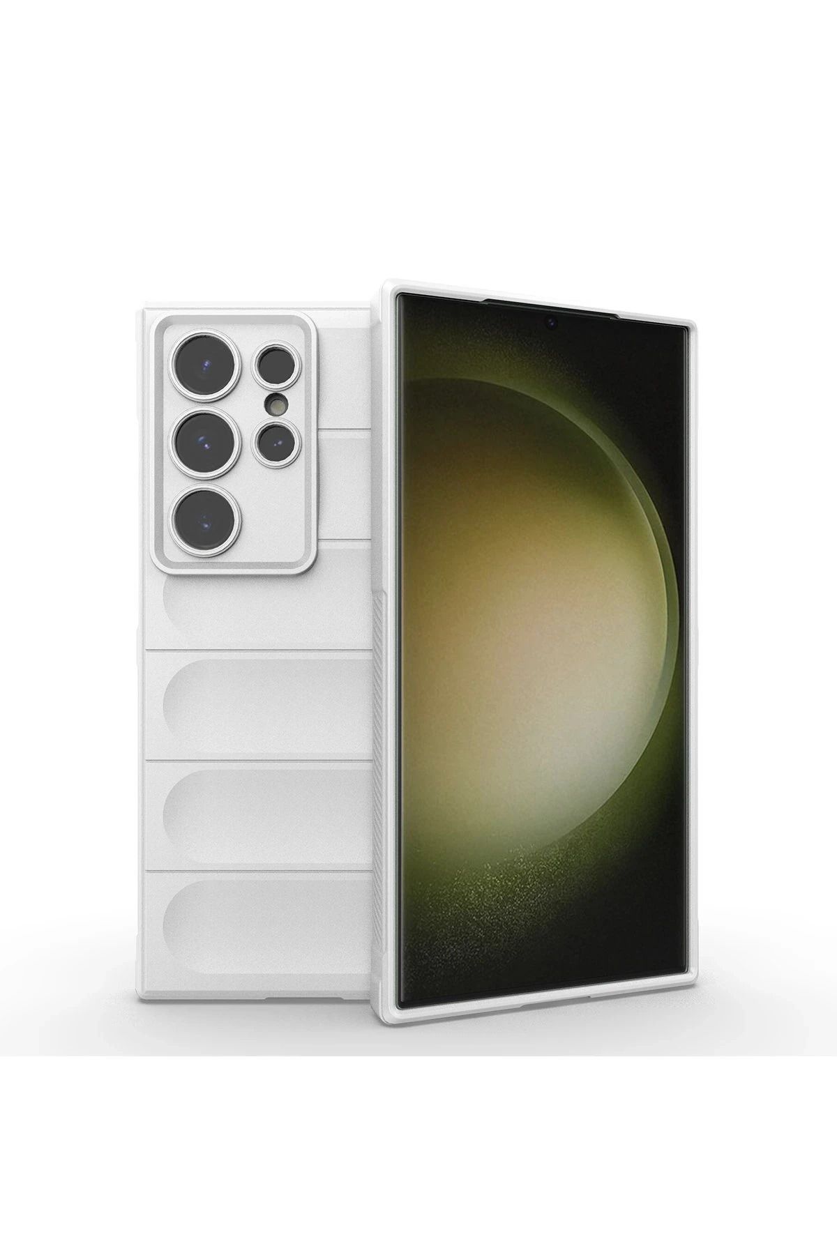 NewFace Samsung Galaxy S24 Ultra Kılıf Optimum Silikon - Krem HNZRN