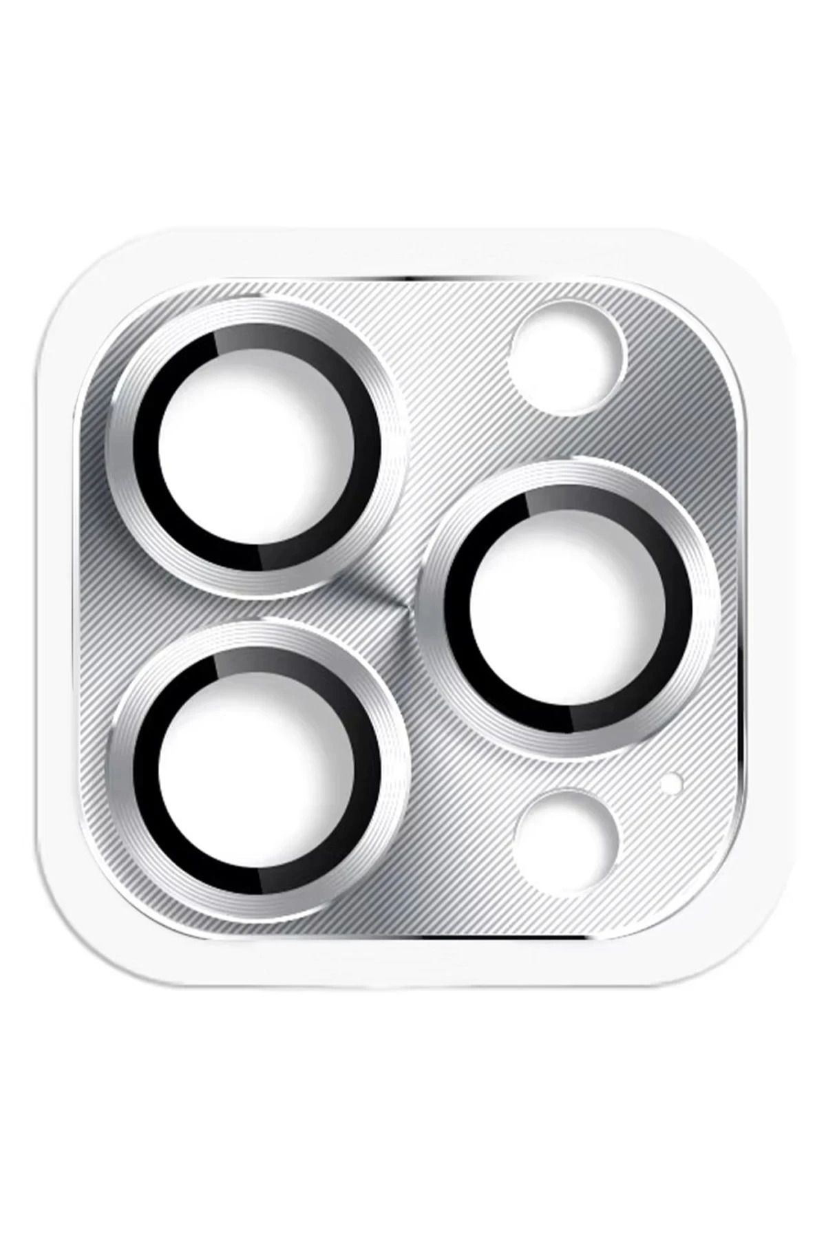 NewFace Uyumlu iPhone 16 Pro Max Pers Alüminyum Kamera Lens - Gümüş DRSTR