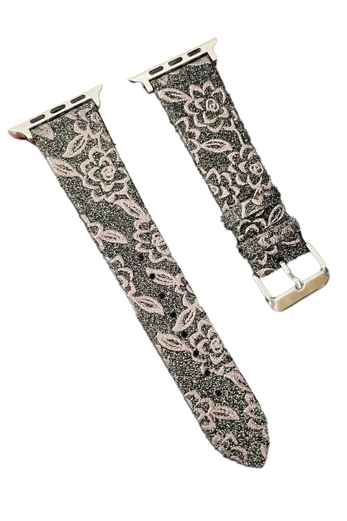 NewFace Apple Watch 38mm Creeper Desenli Kordon - Kahverengi BSTMY