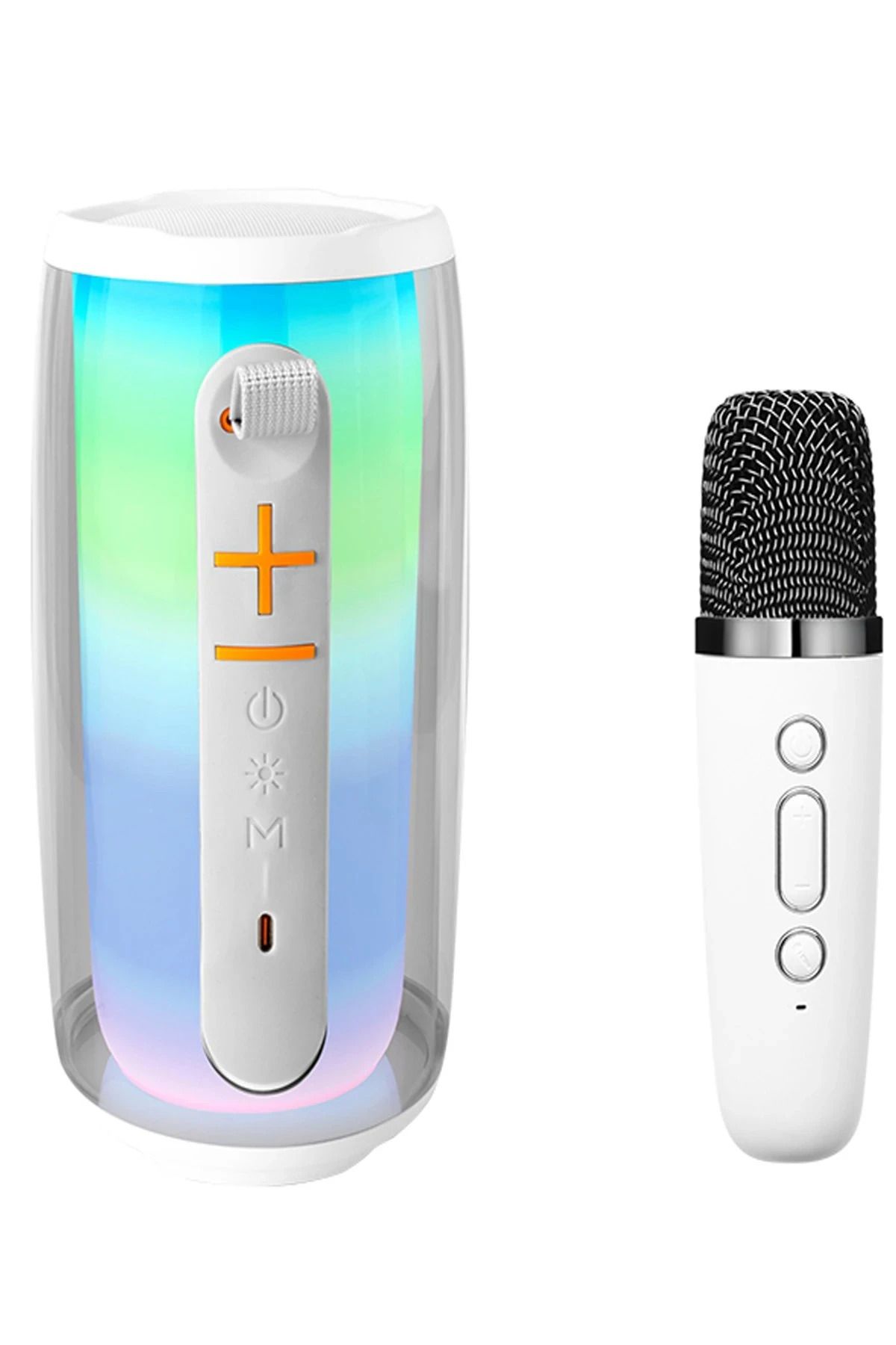 NewFace Pluse 6 Mikrofonlu RGB Kablosuz Hoparlör - Beyaz YNSMR