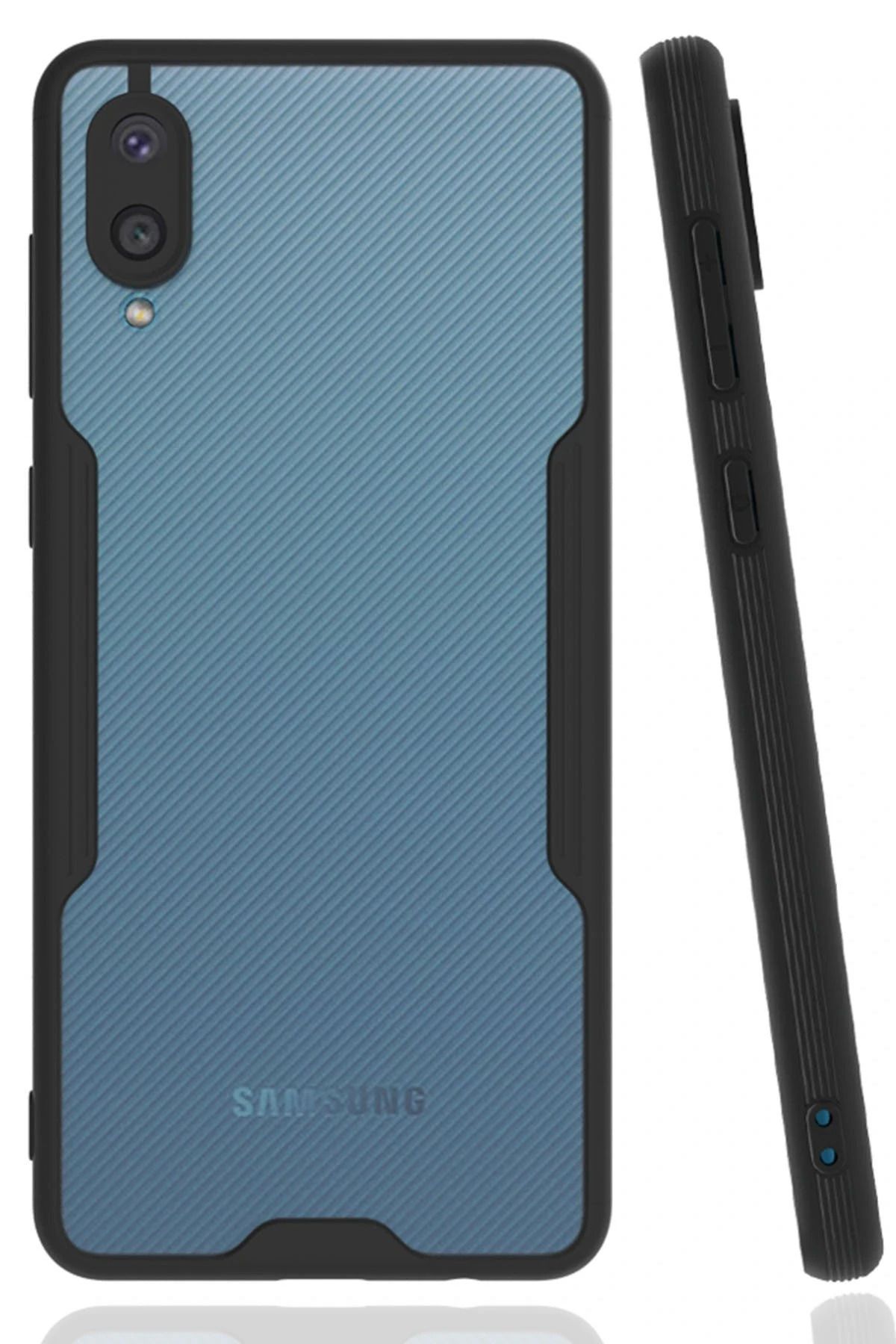 NewFace Samsung Galaxy A02 Kılıf Platin Silikon - Siyah JOJUA