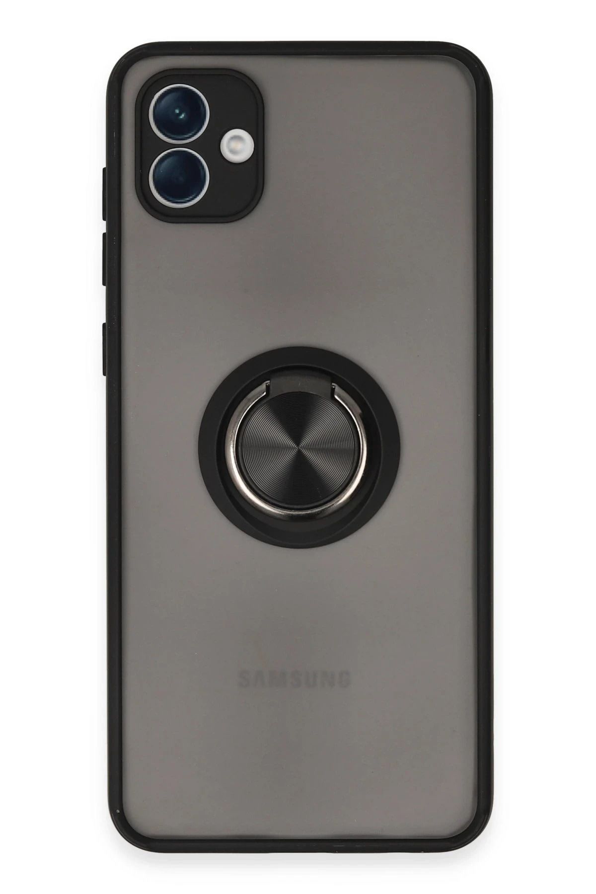 NewFace Samsung Galaxy A04 Kılıf Montreal Yüzüklü Silikon Kapak - Siyah FERRG