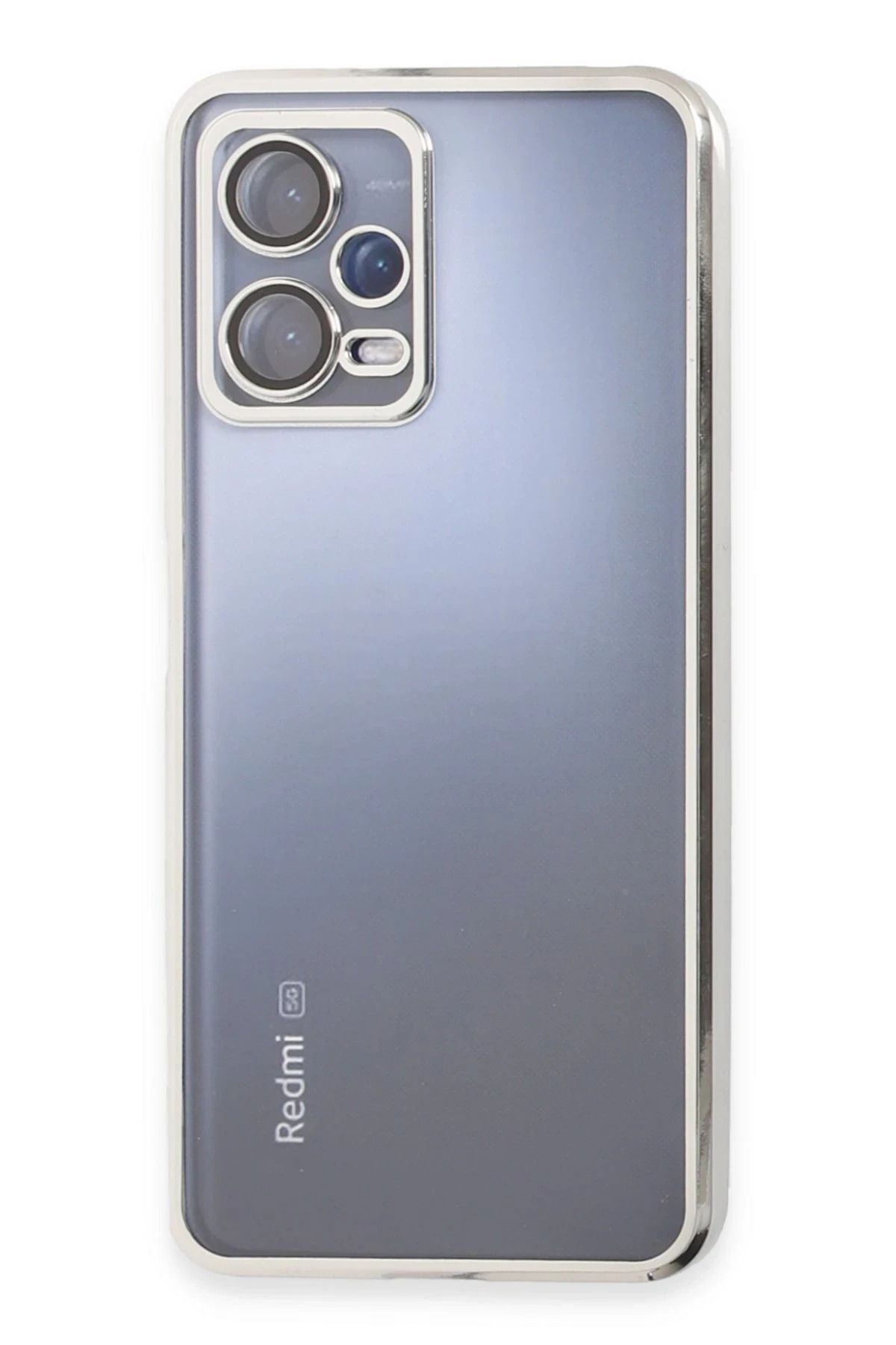 NewFace Xiaomi Redmi Note 12 Pro 5G Kılıf Lensli Silikon - Gümüş JOJUA