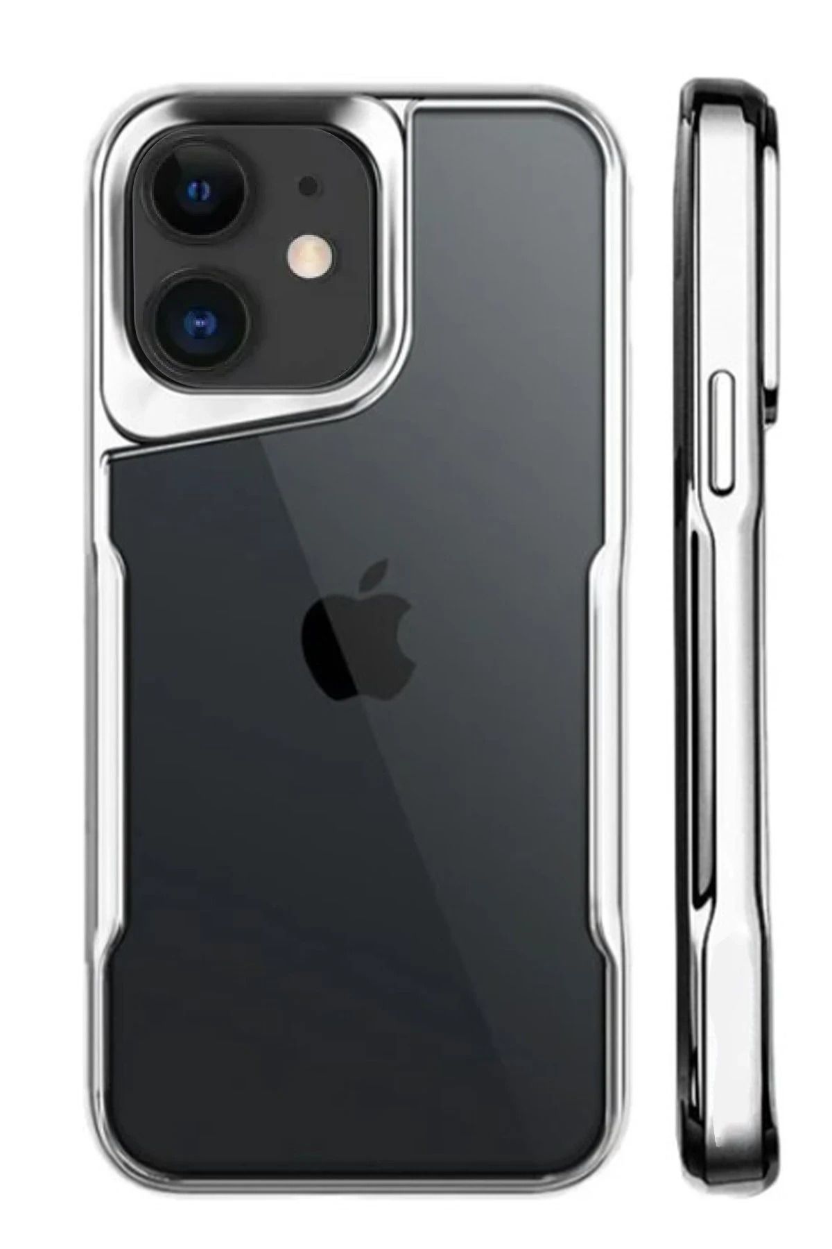 NewFace iPhone 11 Kılıf Boyi Silikon Kapak - Gümüş YNSMR
