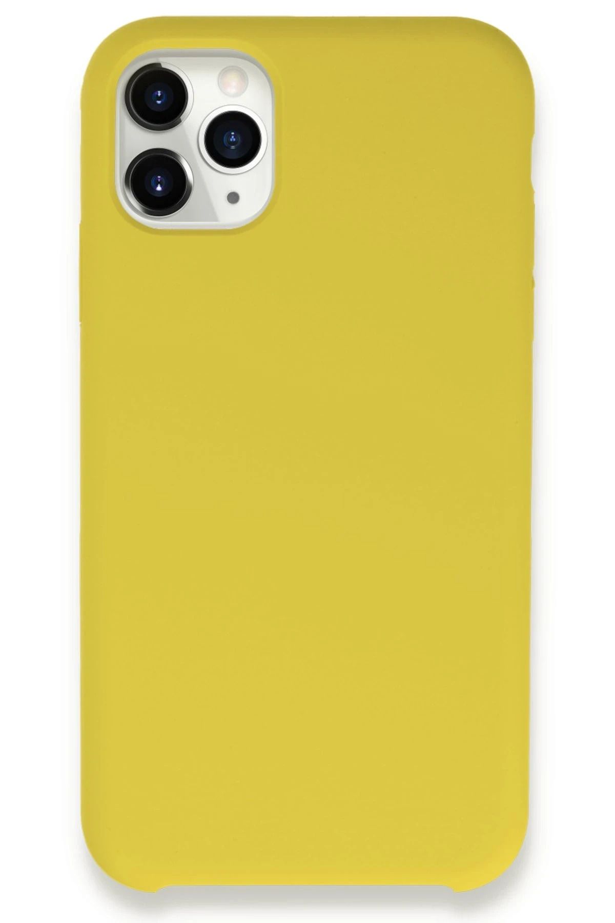 NewFace iPhone 11 Pro Max Kılıf Lansman Legant Silikon - Sarı HNZRN