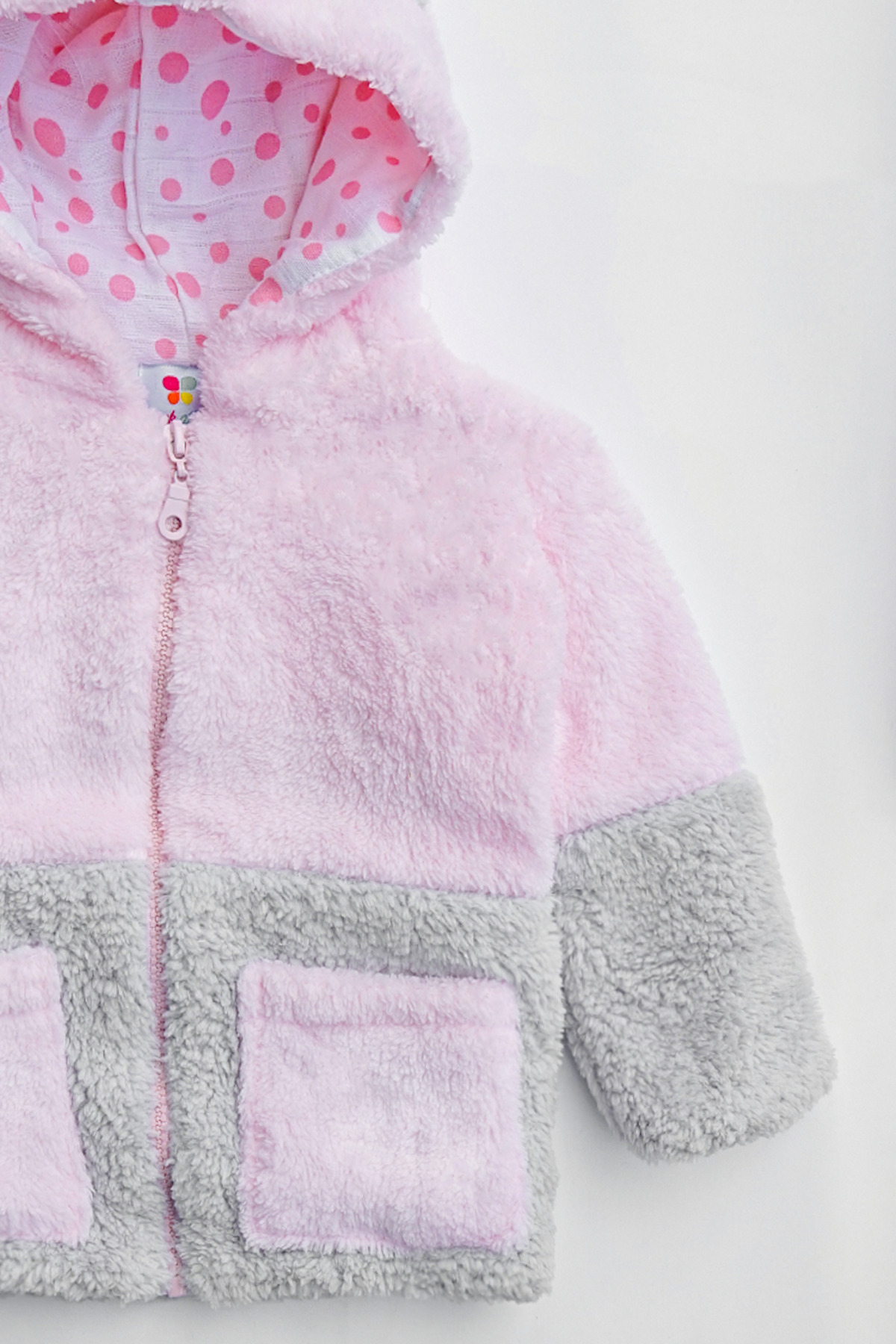 ipek atlas Kız Erkek Bebek Ve Çocuk Müslin Astarlı Ayıcıklı Peluş Mont fotoğrafı 3 (önizleme)