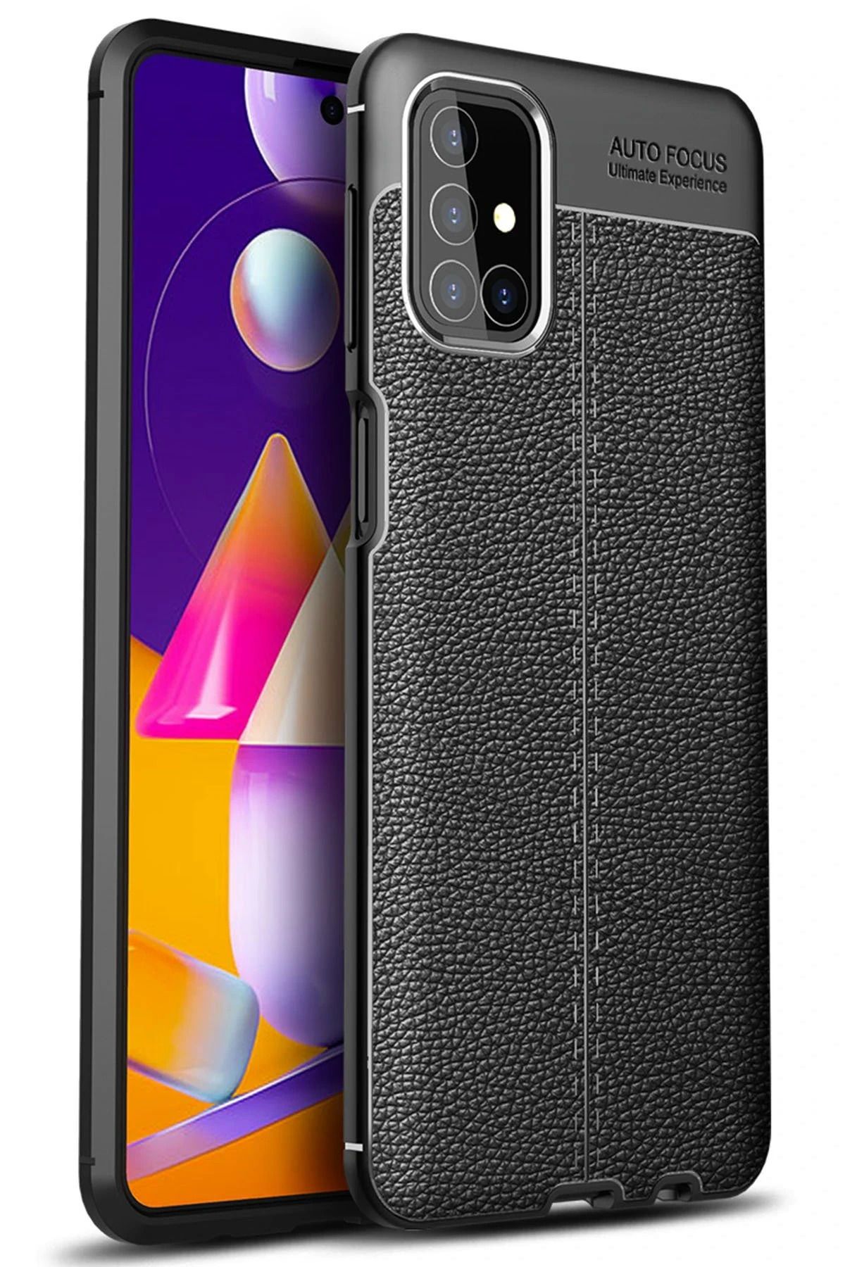 NewFace Samsung Galaxy M31S Kılıf Auto Focus Kapak - Siyah HNZRN