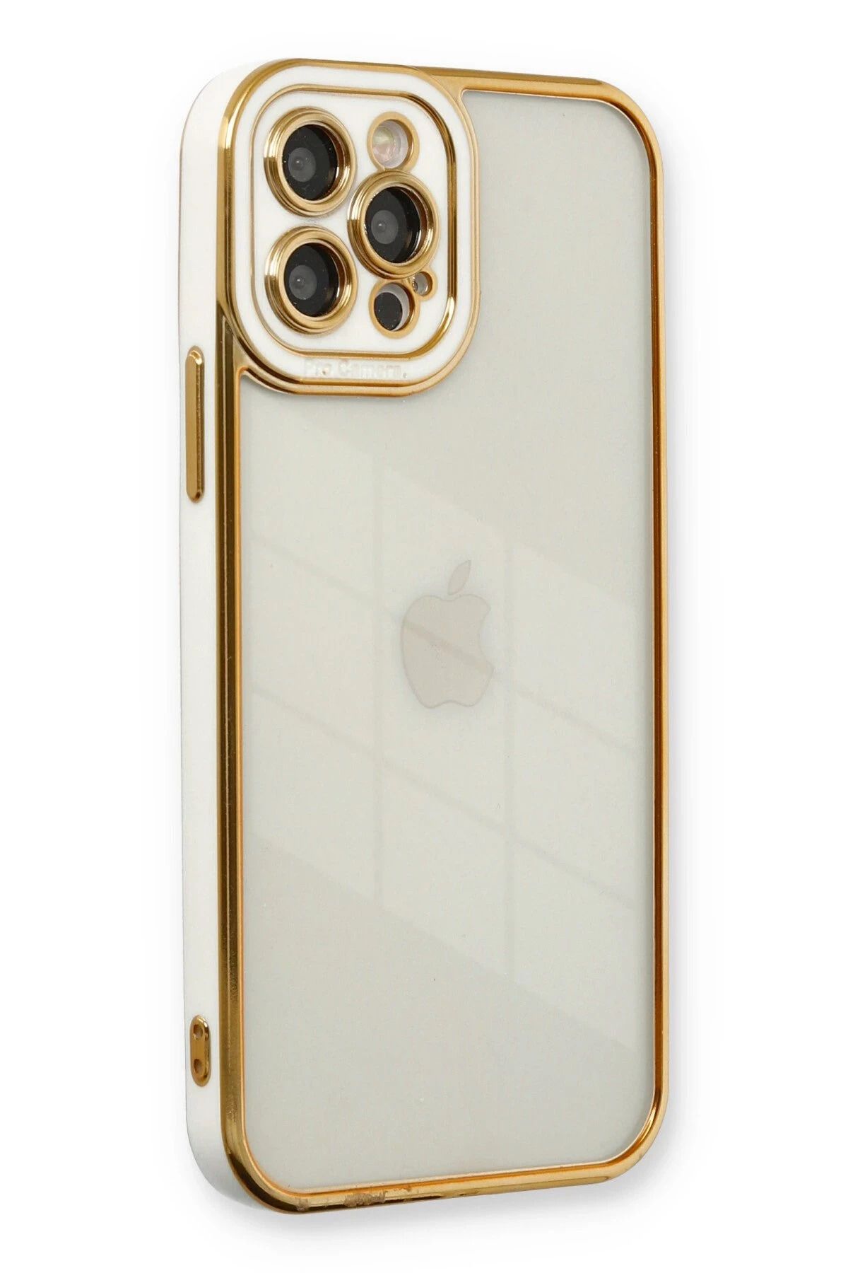 NewFace iPhone 12 Pro Max Kılıf Liva Lens Silikon - Beyaz YNSMR