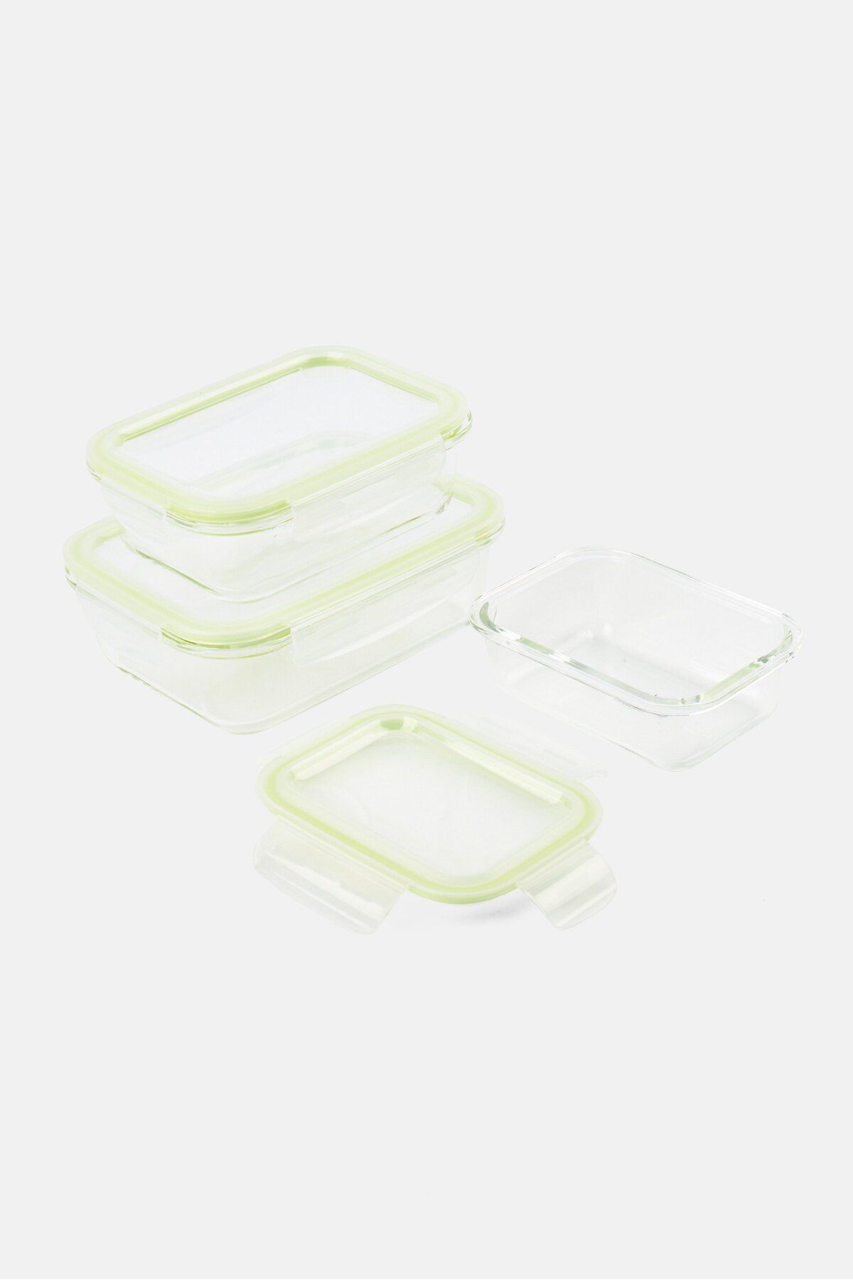 Catherine Malandrino-3 Piece Set Of Rectangular Glass Food Containers With Pp Lid 2