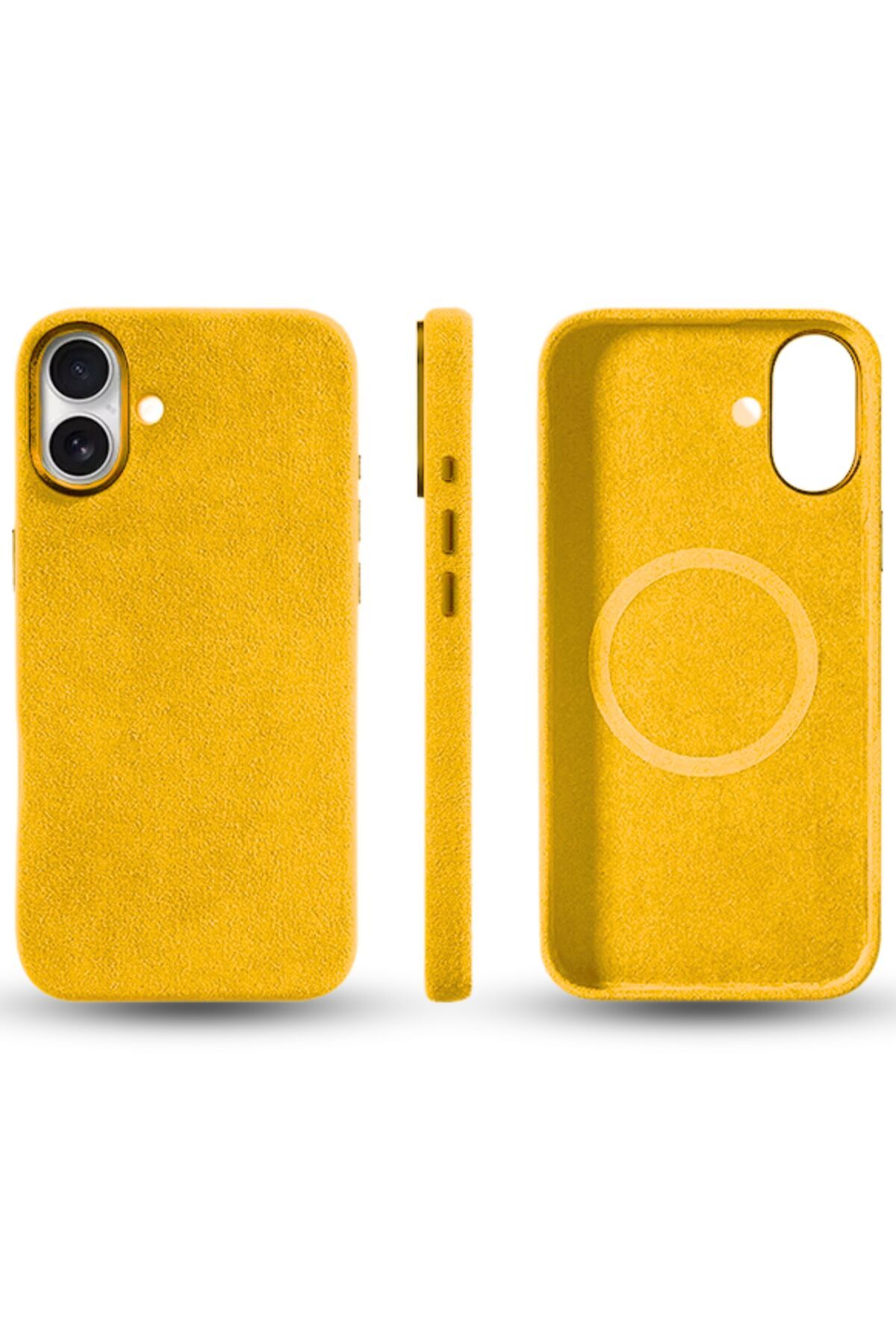 megaMobile Husă Megamobile Alcantara Pentru Iphone 16, Galben - One Size