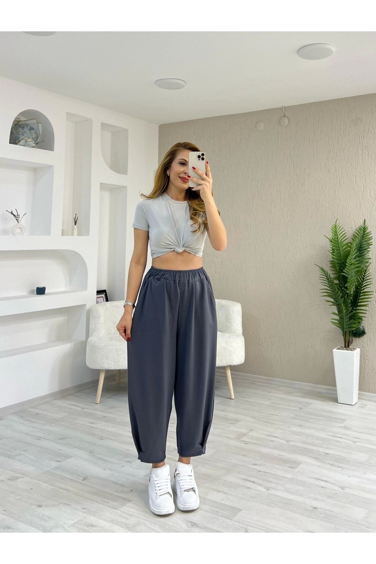 İrka Moda Modal Kumaş Şalvar Antrasit