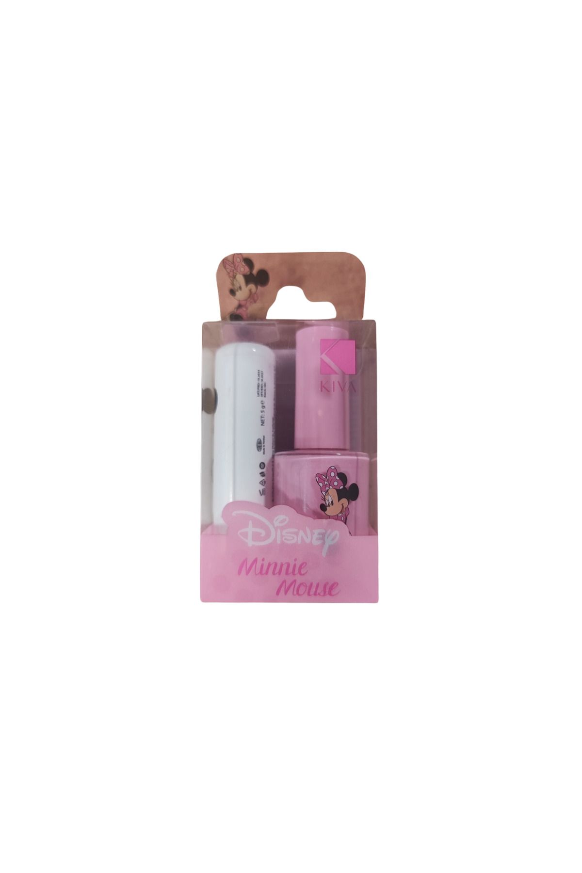 Disney Minnie Mouse Böğürtlenli Dudak Koruyucu Parlatıcı ve Nail Polish Oje Pembe