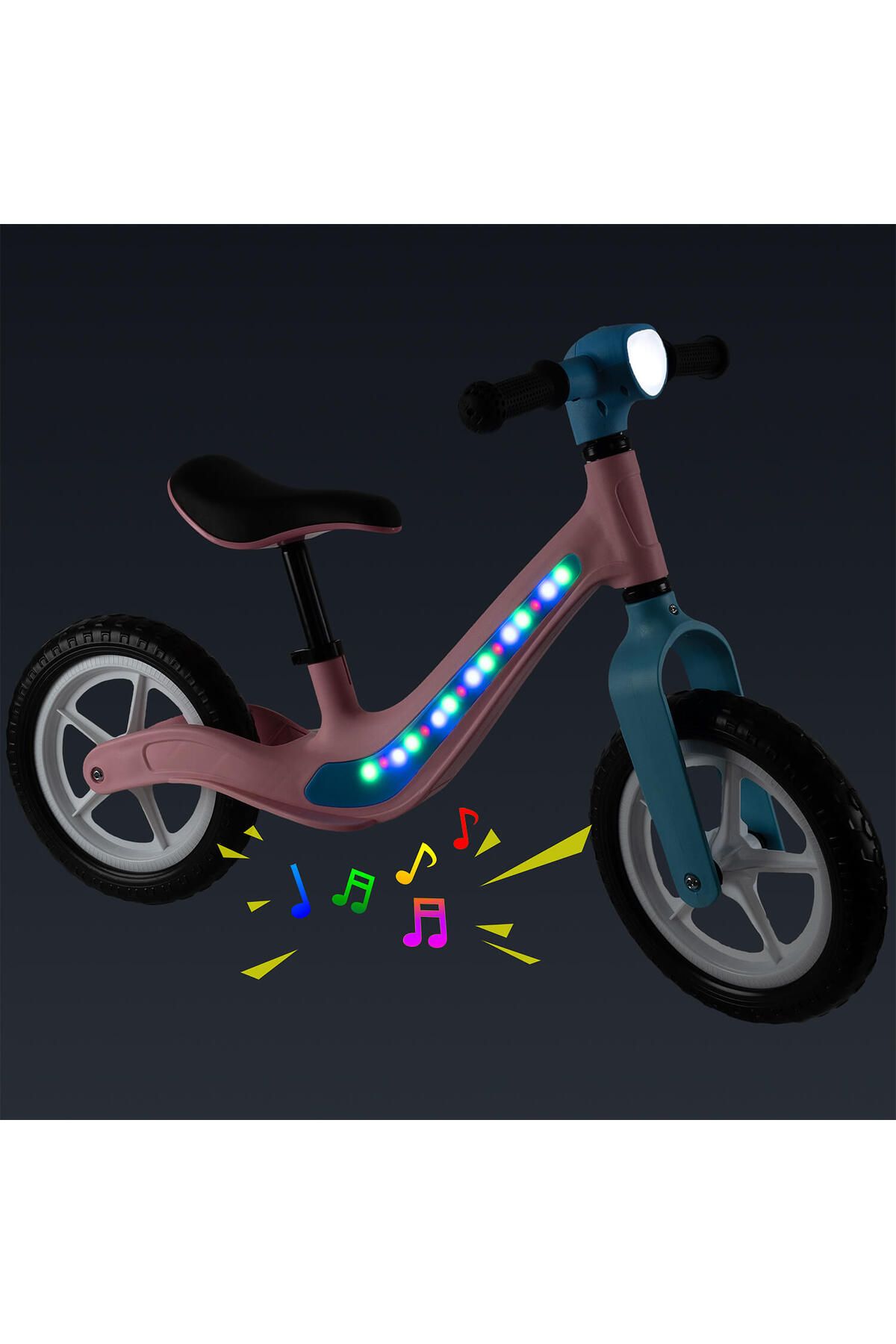 ACTION ONE-Bicicleta fara pedale cu lumini si muzica Rider, 12 inch, roz 3