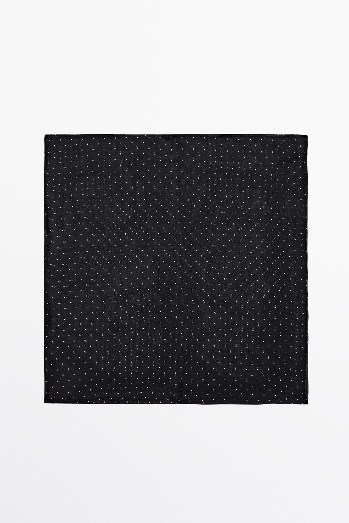 Massimo Dutti Puantiye desenli %100 ipek fular
