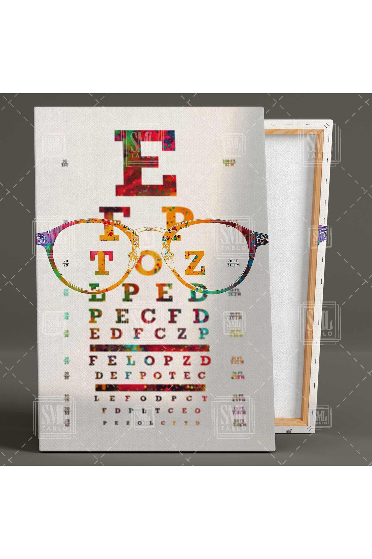 画材まとめ SML TABLO Renkli Gözlük Optik Göz Doktoru Muayenehane Renkli Göz