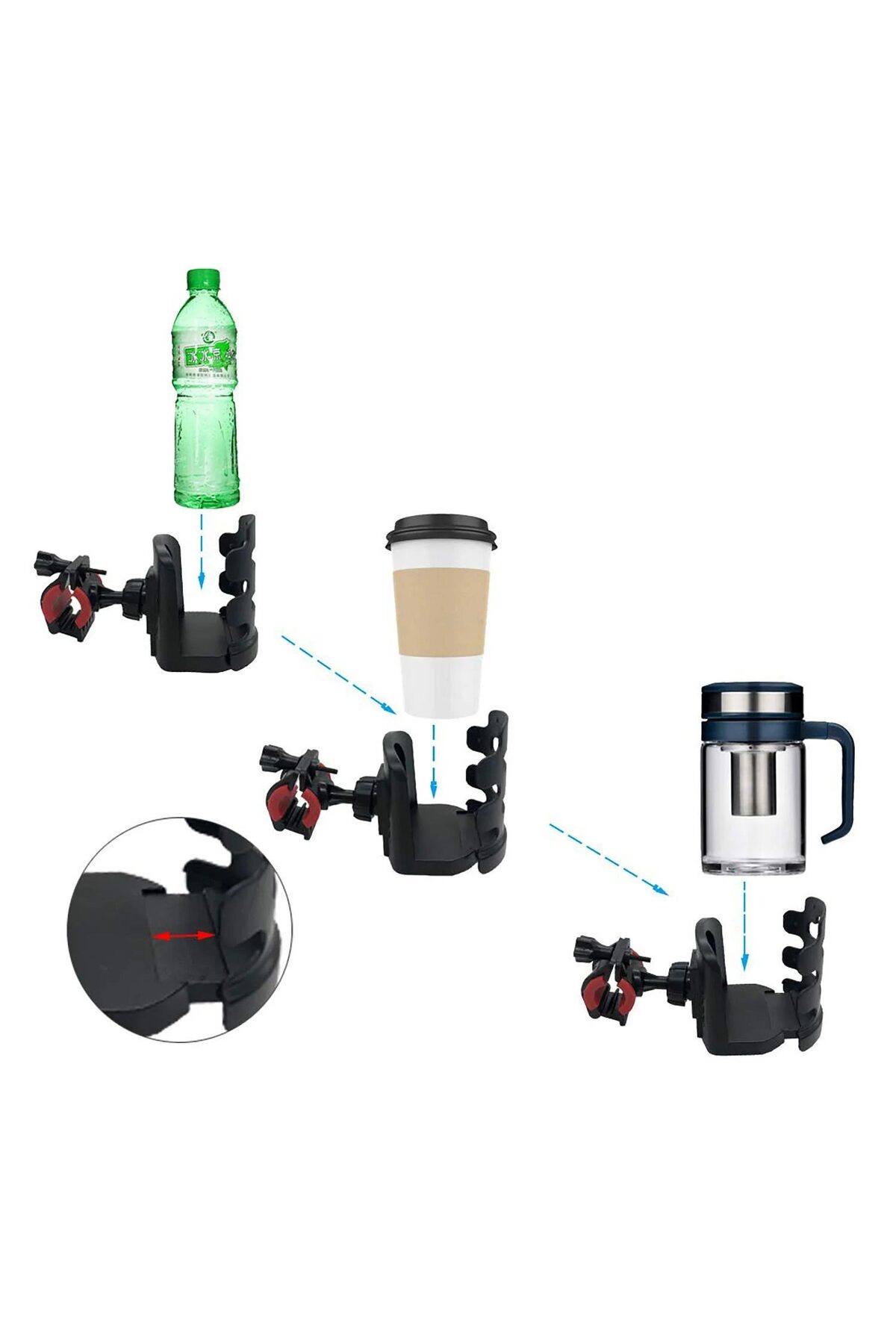 Apera MT97 Bebek Arabası için Biberon Bardak Şişe Matara Tutucu Gidon Uyumlu fotoğrafı 2 (önizleme)