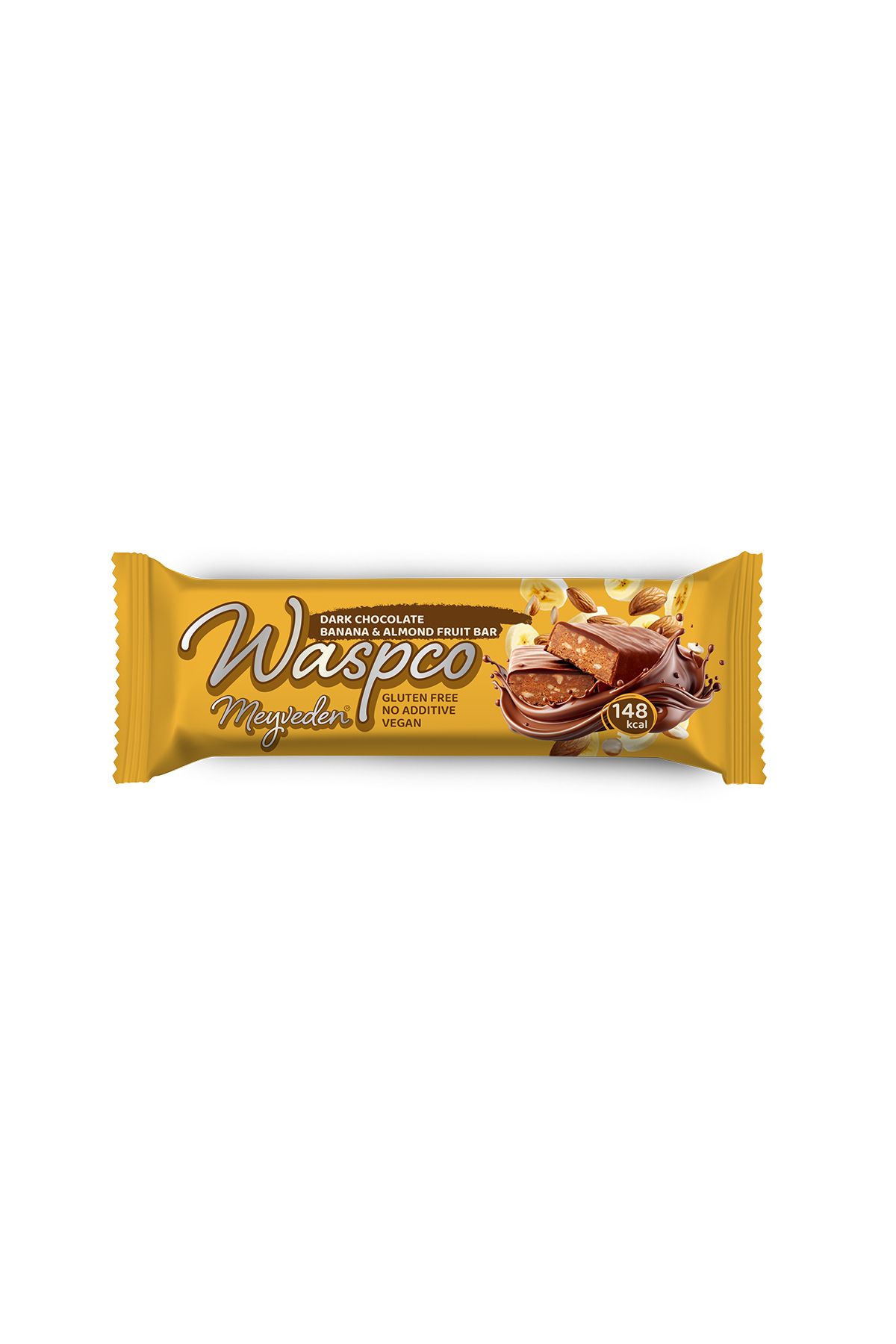 Waspco Bitter Çikolata Kaplı Muzlu ve Bademli Meyve Bar 35g x 1 Adet