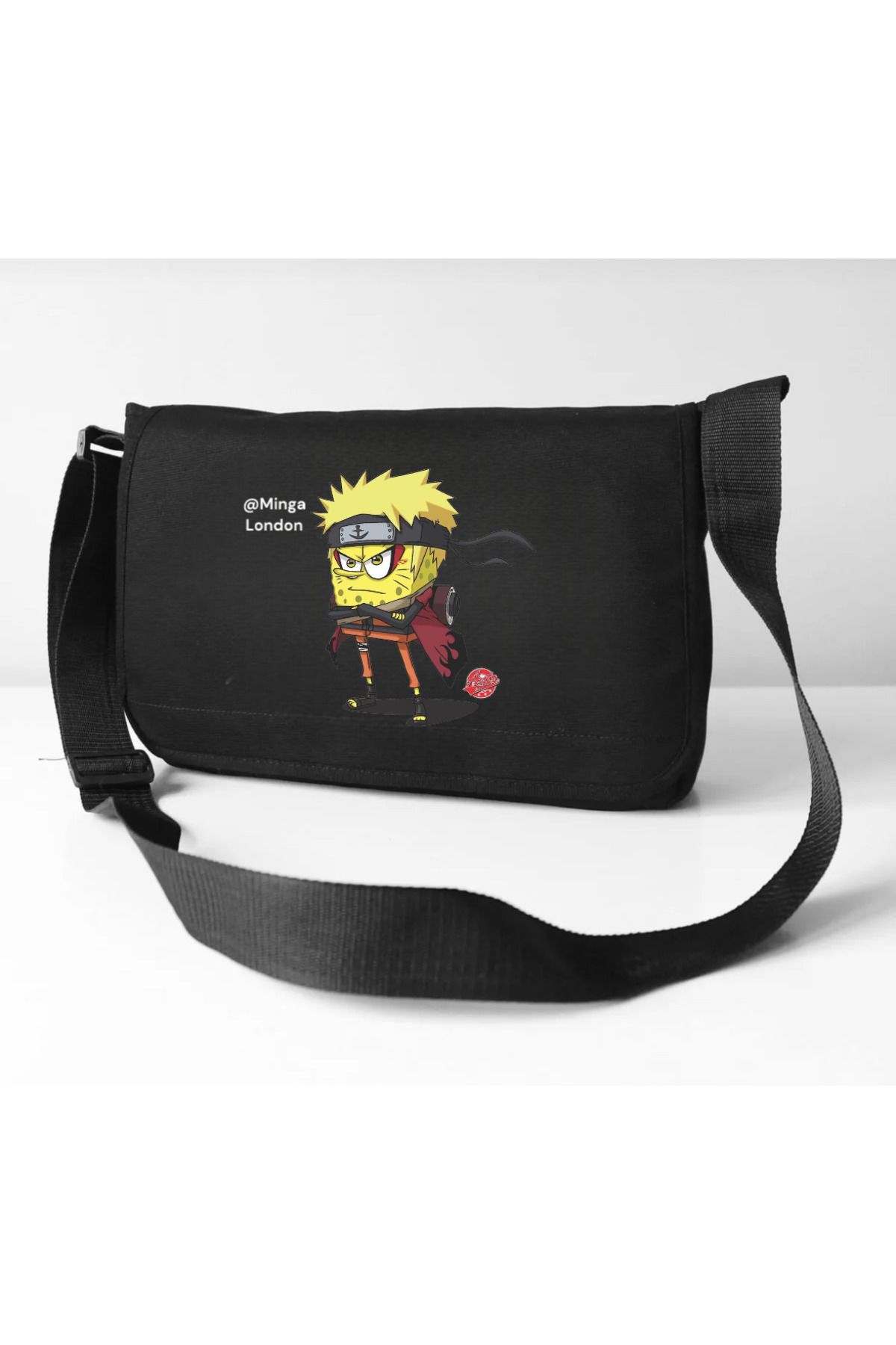 Minga London Siyah Yellow Cartoon Character Okul, Kurs, Dershane Postacı Çantası -Minga London