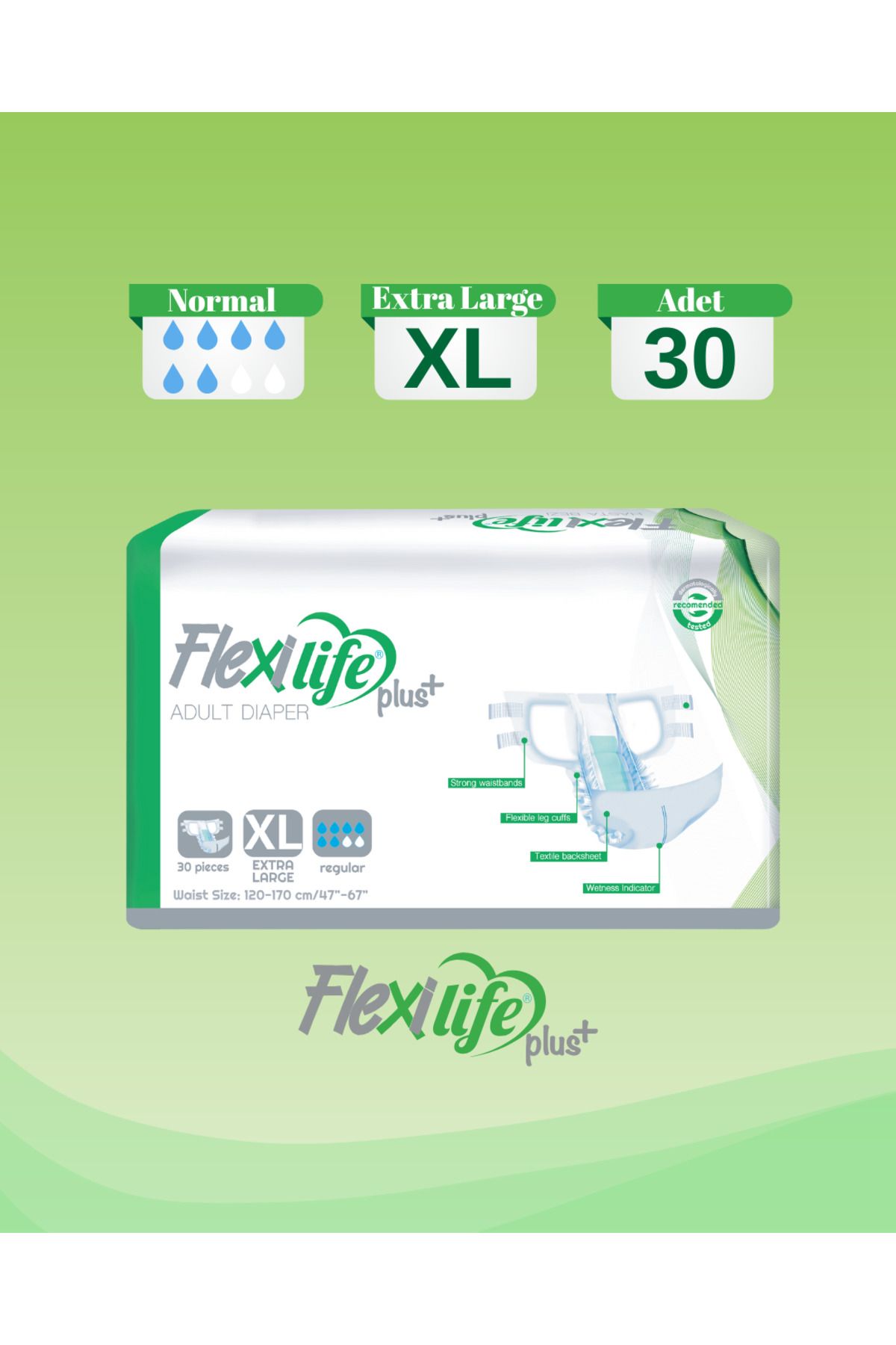 Flexi Life Plus Bel Bantlı Ekstra Büyük Boy Hasta Bezi 30'lu