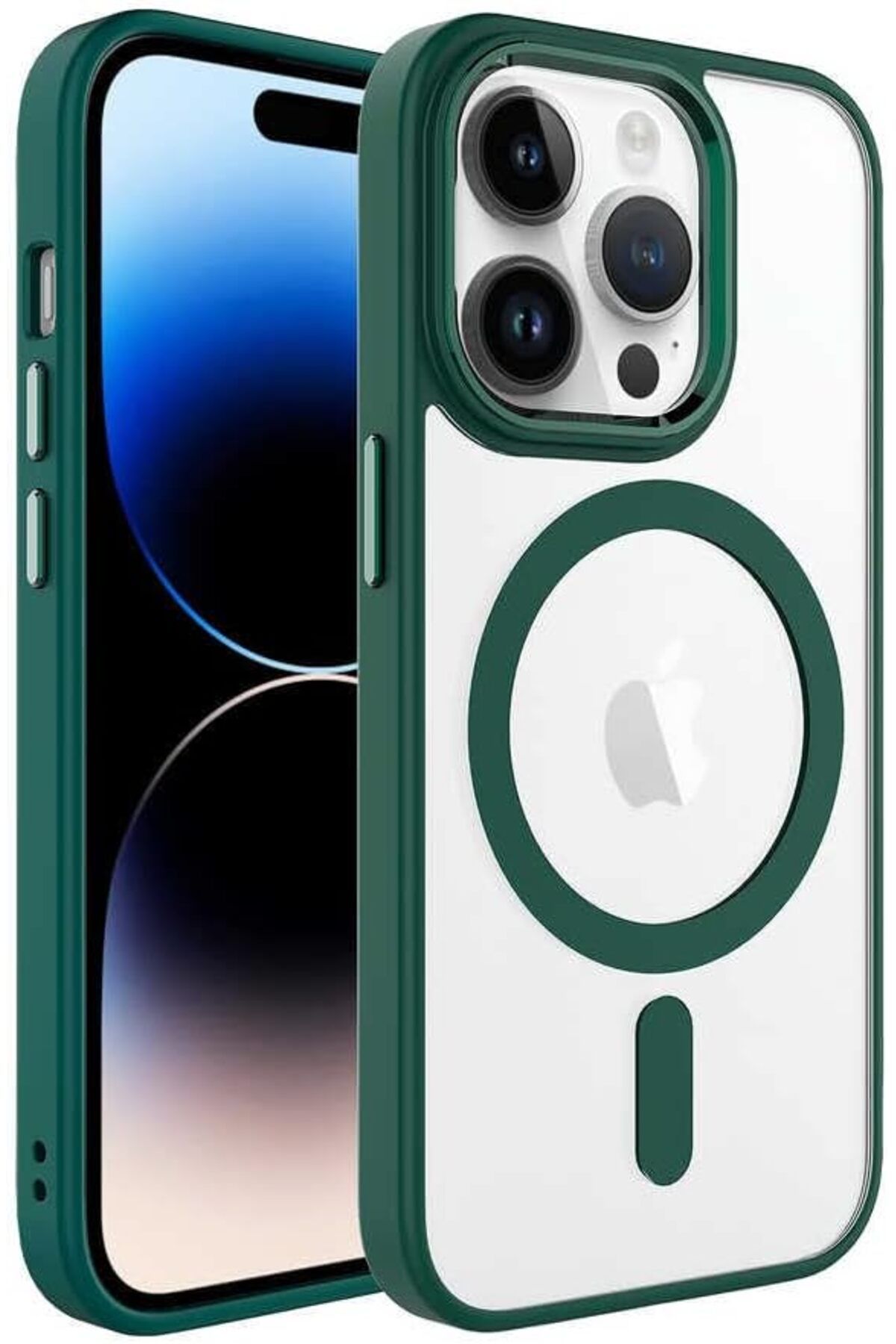 STOREMAX ELZ iPhone 14 ile Uyumlu Hibrit Kristal MagSafe Kılıf, Ultra Berrak, Lens Çerçevesi ve Tuşları