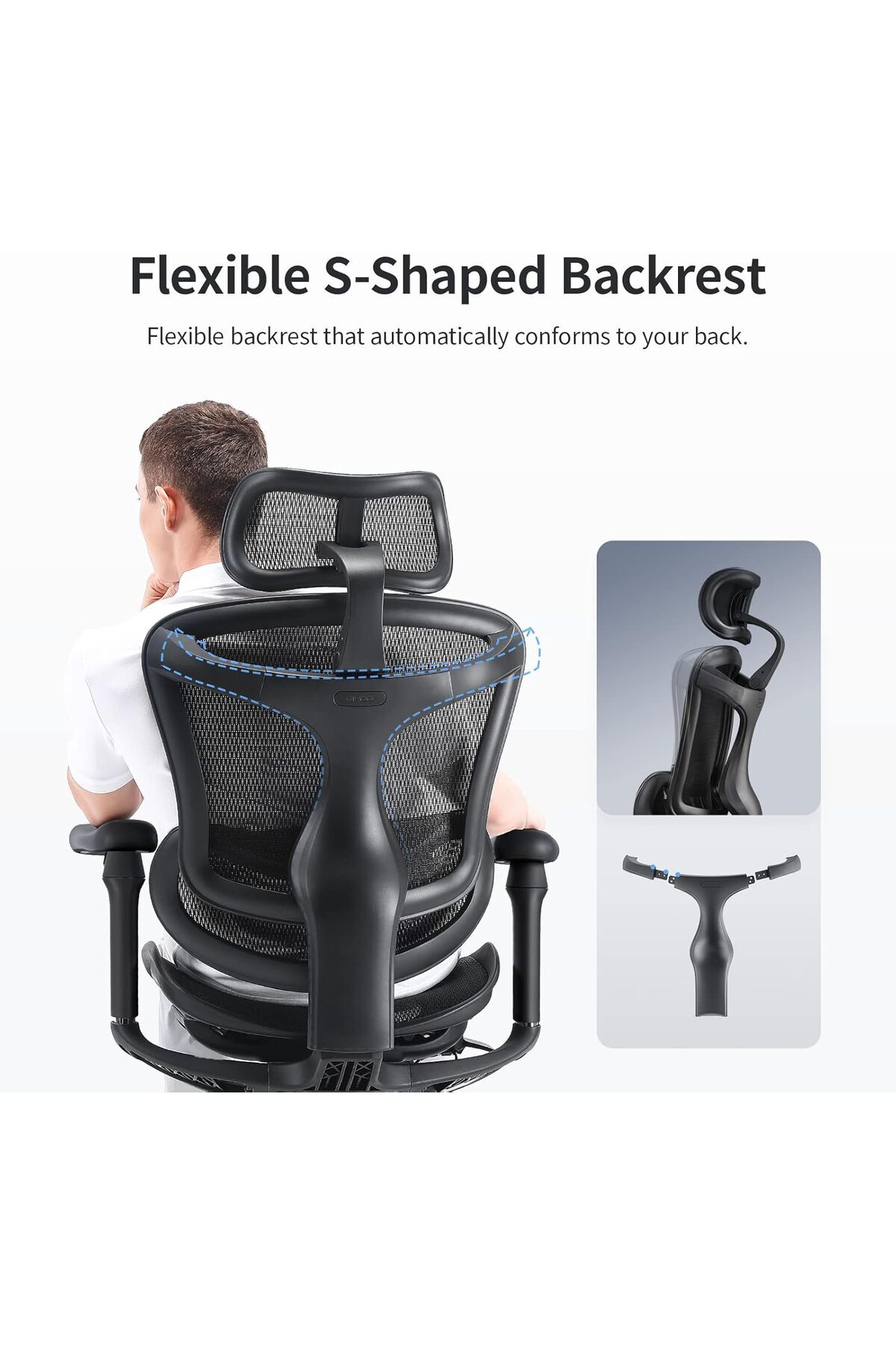 SIHOO-Doro C300 Gaming Chair, Ergonomic Office Chair with Ultra Soft 3D Armrest(Black) 6
