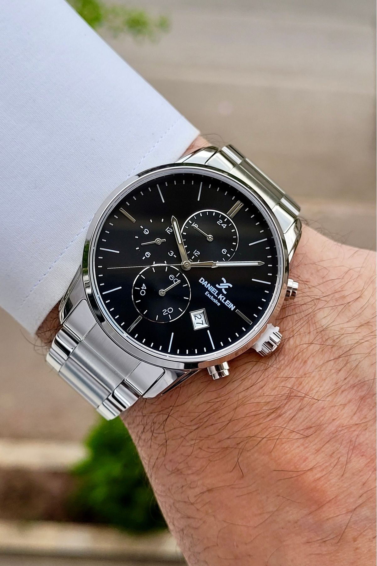 Daniel Klein Kadranı Siyah Kordonu Silver Renk 24 Ay Garantili 42 Mm Erkek Kol Saati