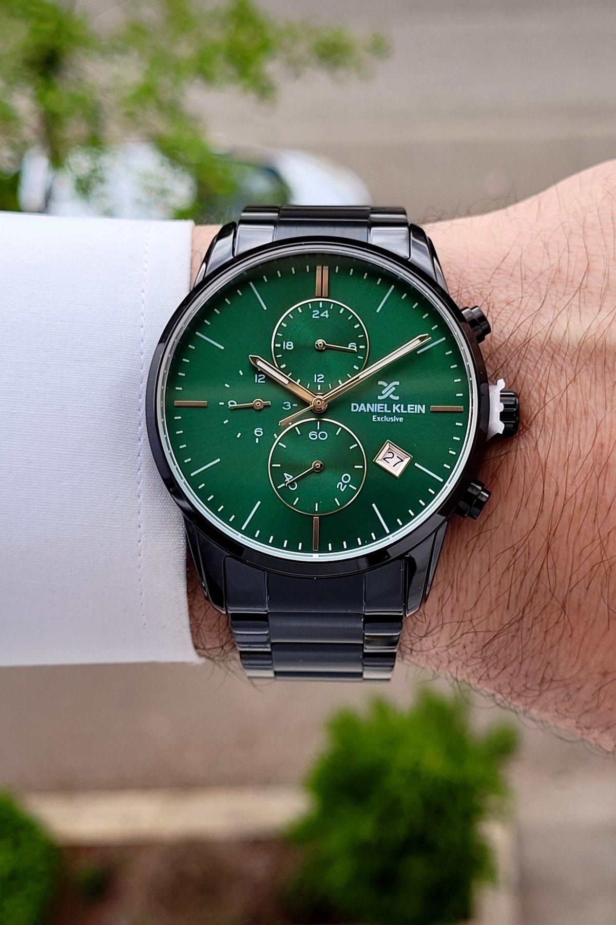 Daniel Klein Kadranı Yeşil Kordonu Siyah Renk 2 Yıl Garantili 42 Mm Erkek Kol Saati