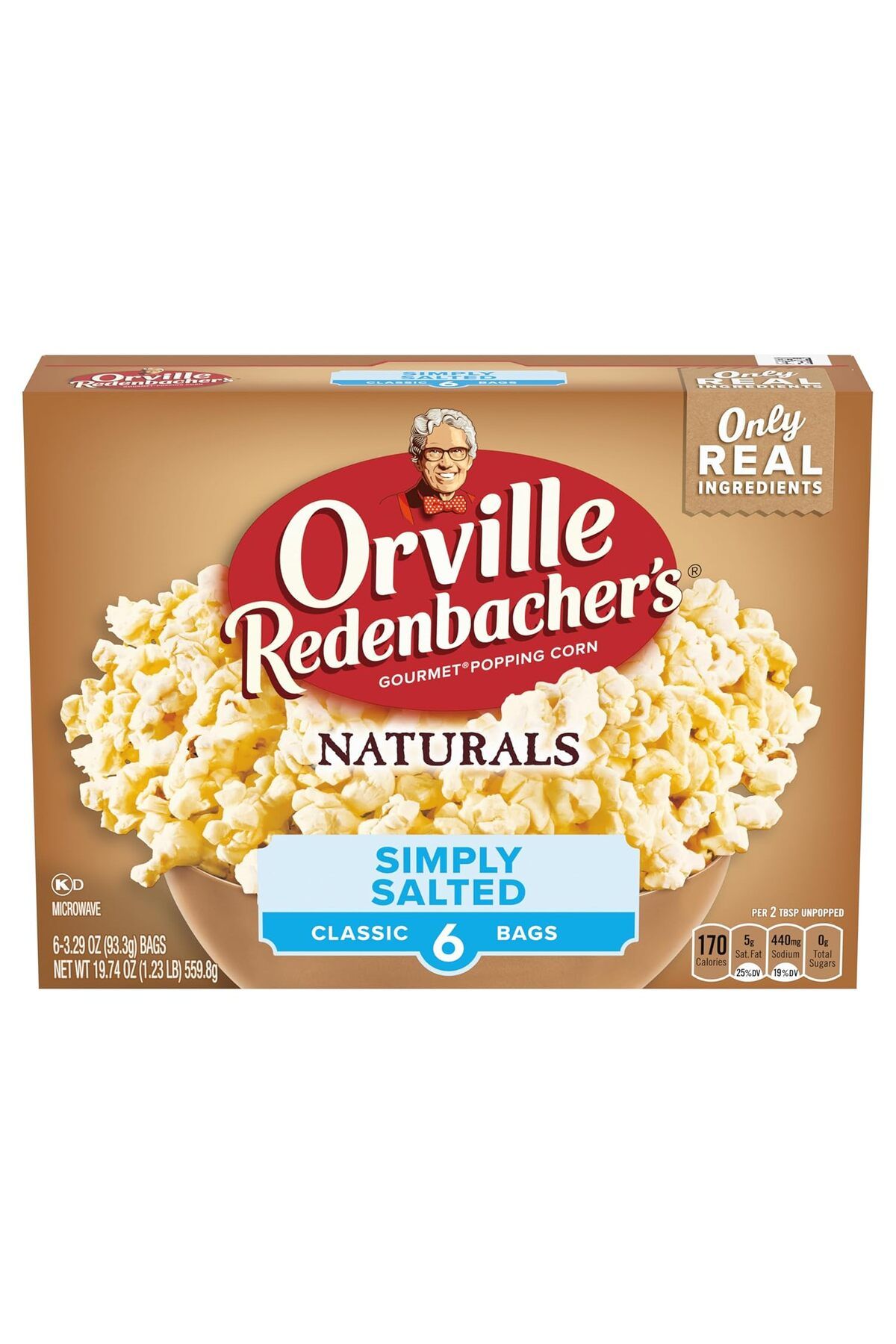 Orville Redenbacher s Orville Redenbacher’s Naturals Simply Salted Microwave Popcorn – 6'lı Paket 3.29 oz. 559.8 gr