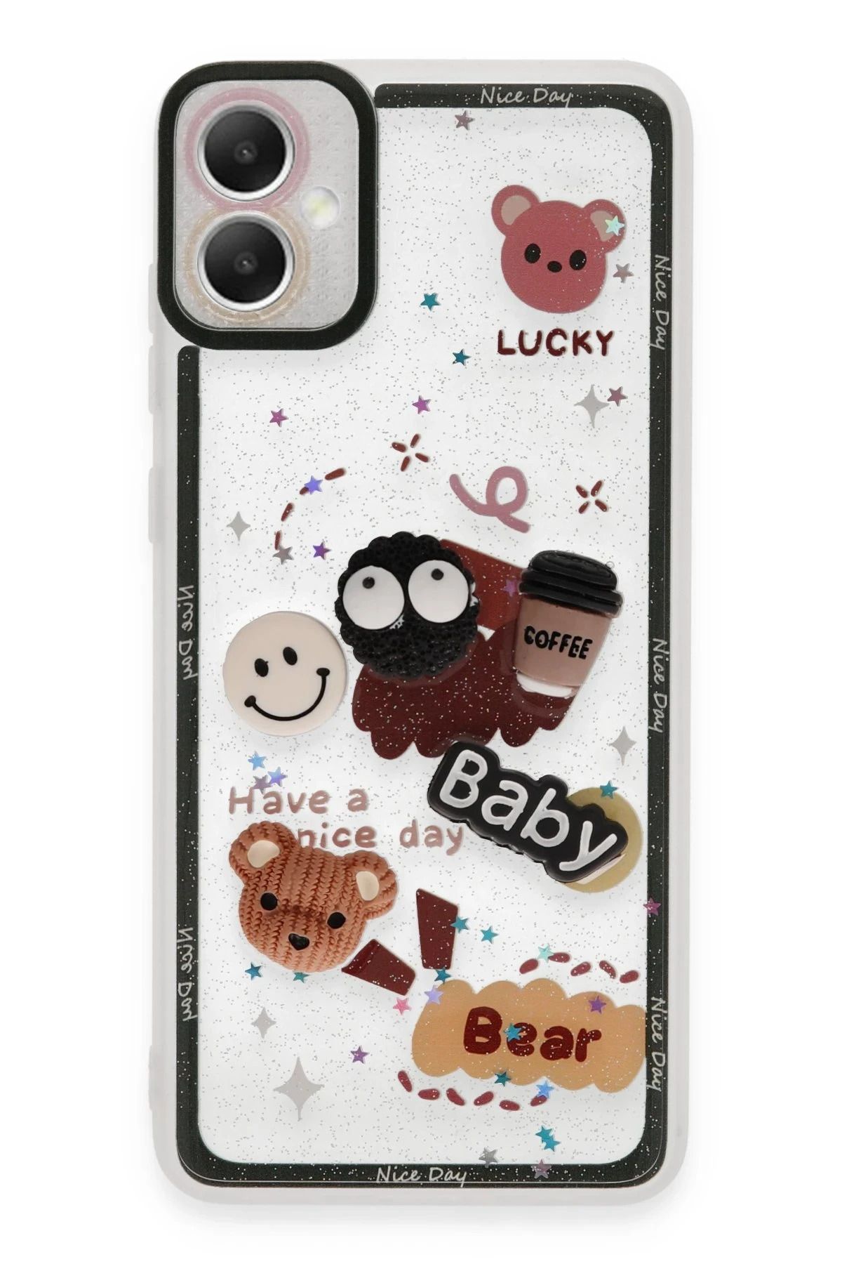 NewFace Samsung Galaxy A05 Kılıf Sweet Desenli Silikon Kapak - Sarı HNZRN