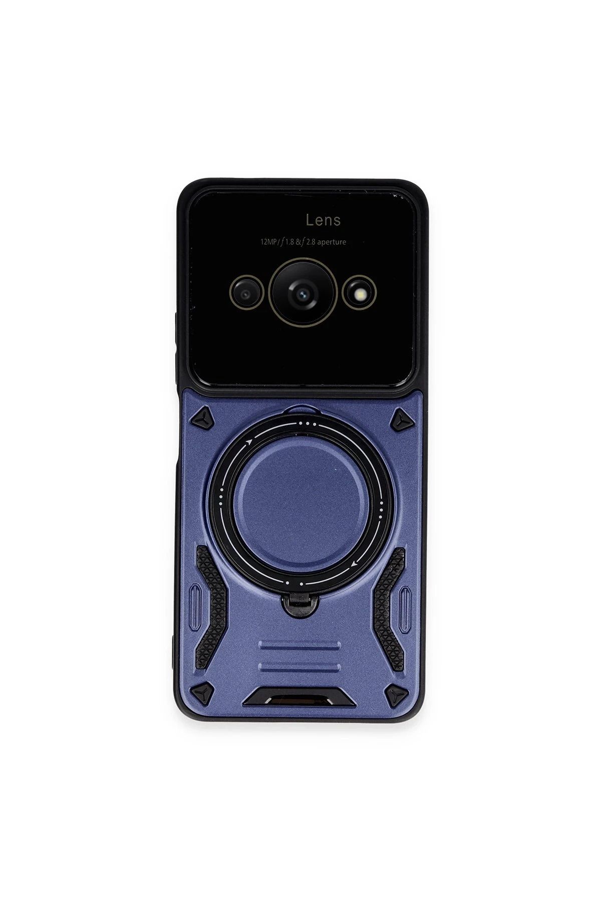 NewFace Xiaomi Poco C61 Kılıf Joy Lens Standlı Kapak - Lacivert INSLM