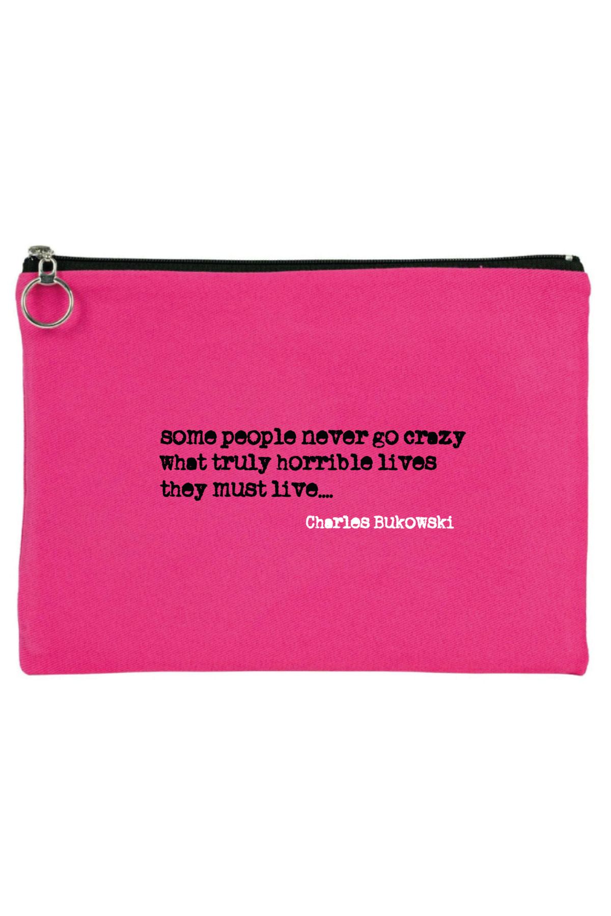 OFİSEHEDİYE WHITE QUOTES GABARDİN TABLET ÇANTASI - CLUTCH 21X30 CM ASTARLI THEY MUST LIVE