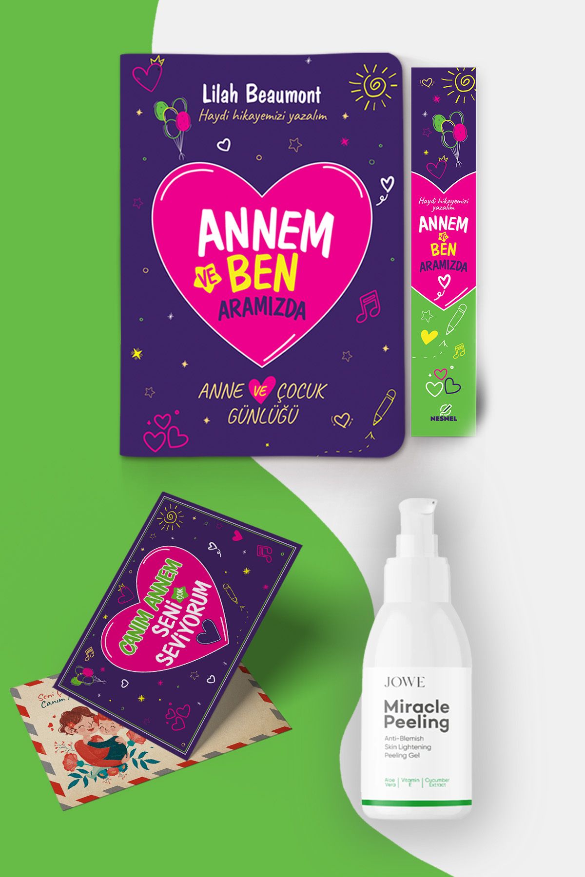 nesnel yayınlar Annem ve Ben Aramızda Günlüğü ve Jowe Miracle Peeling ve Aydınlatıcı Jel - 100 ml