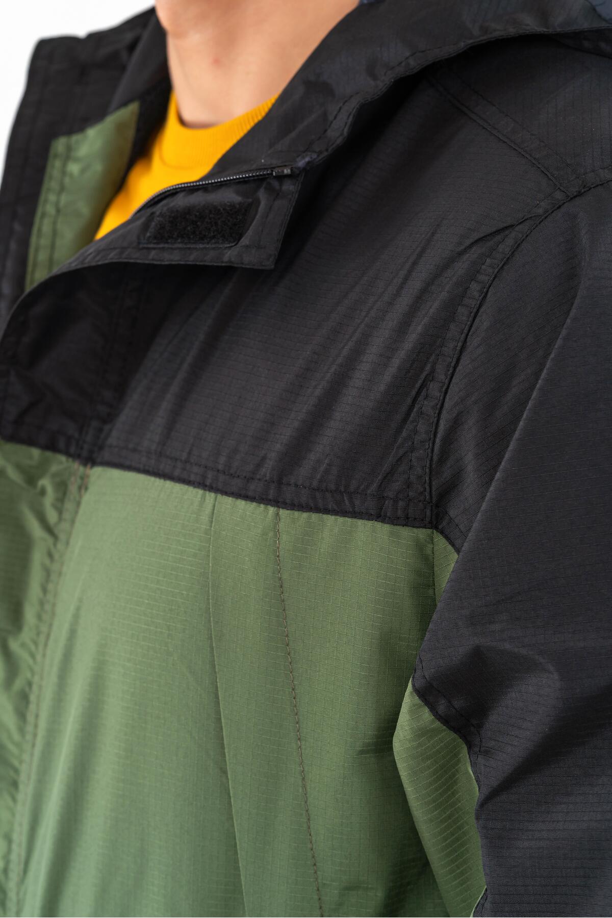 Outdoor Mevsimlik Su Geçirmez Yağmurluk Mont Kapüşonlu Rüzgârlık Mont - 606 — خاکی B-00239 — تصویر 5 از 6